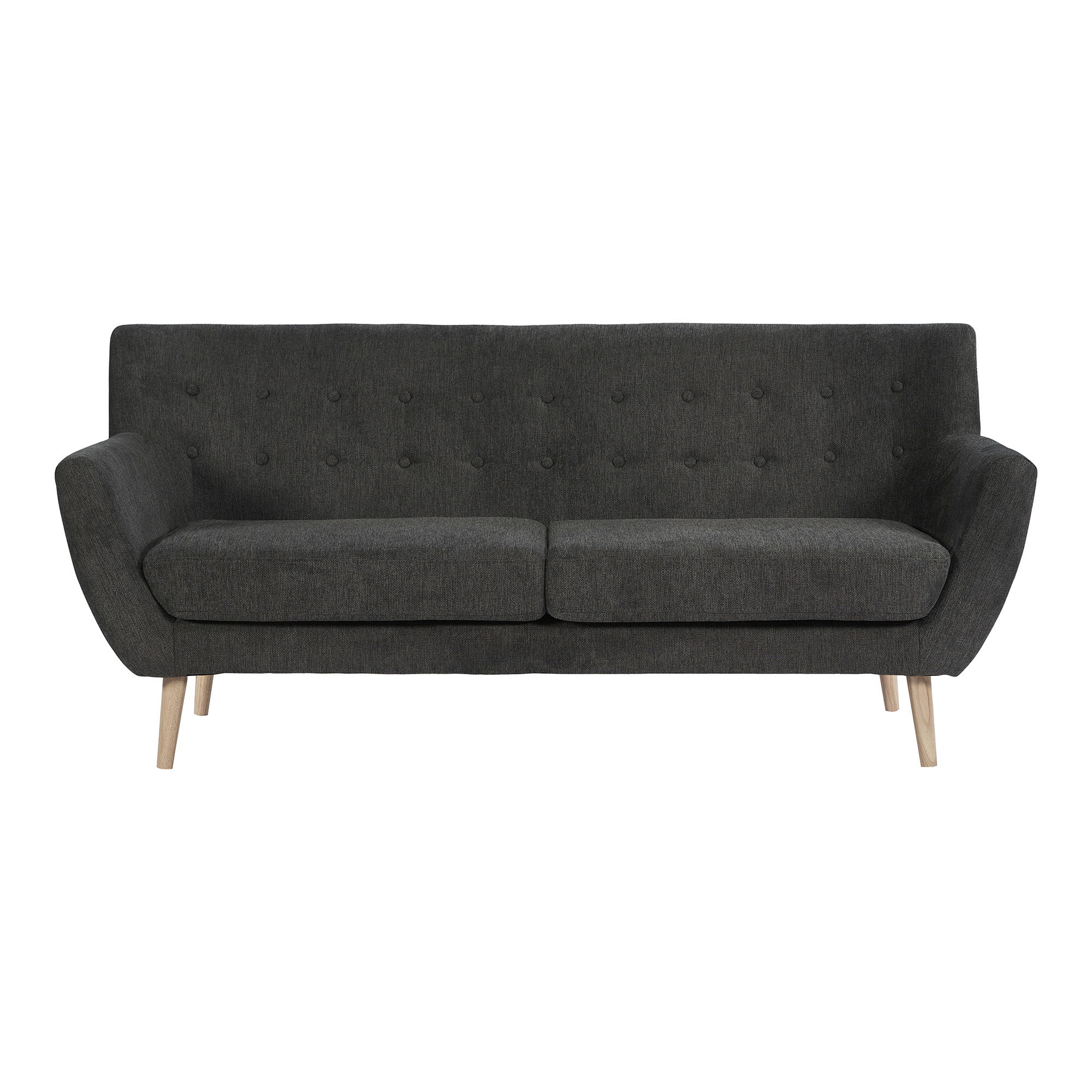 HOUSE NORDIC Monte 3 Personers Sofa – 3 Personers Sofa, mørkegrå med natur træben, HN1045
