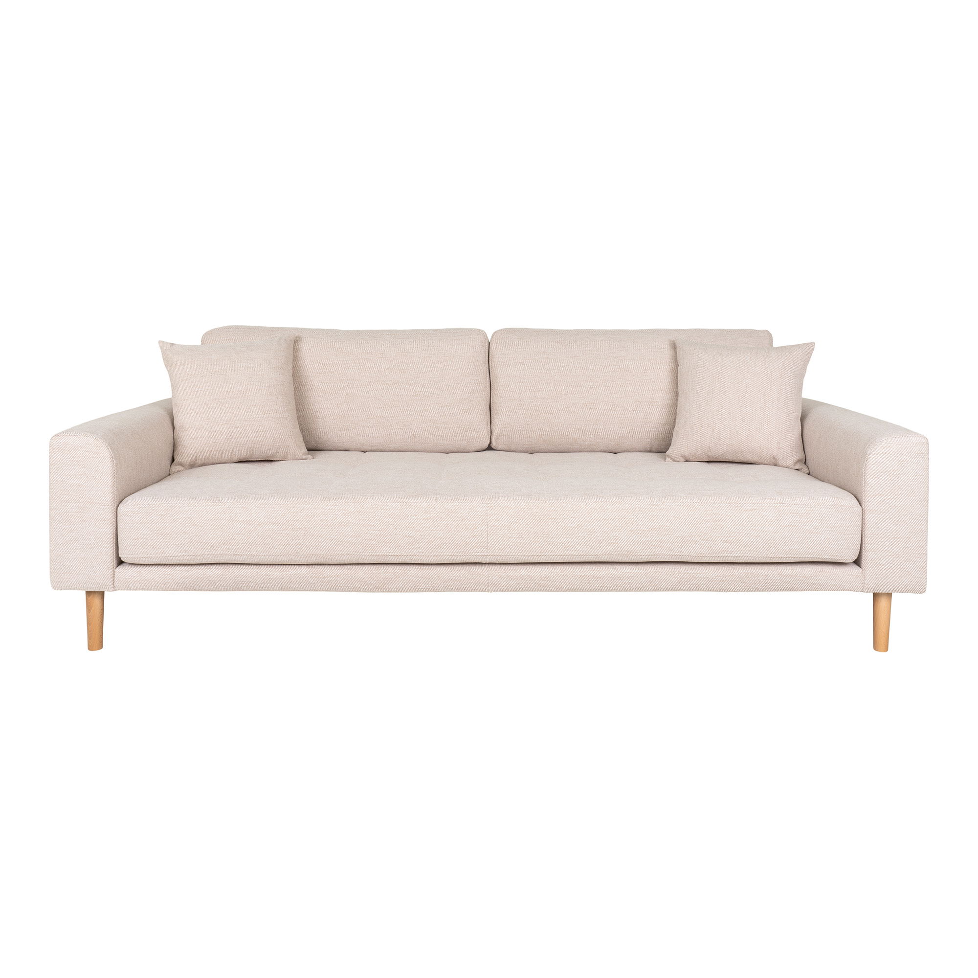 HOUSE NORDICÂ Lido 3 Personers Sofa – 3 Personers Sofa, sand med to puder og natur træben, HN1050