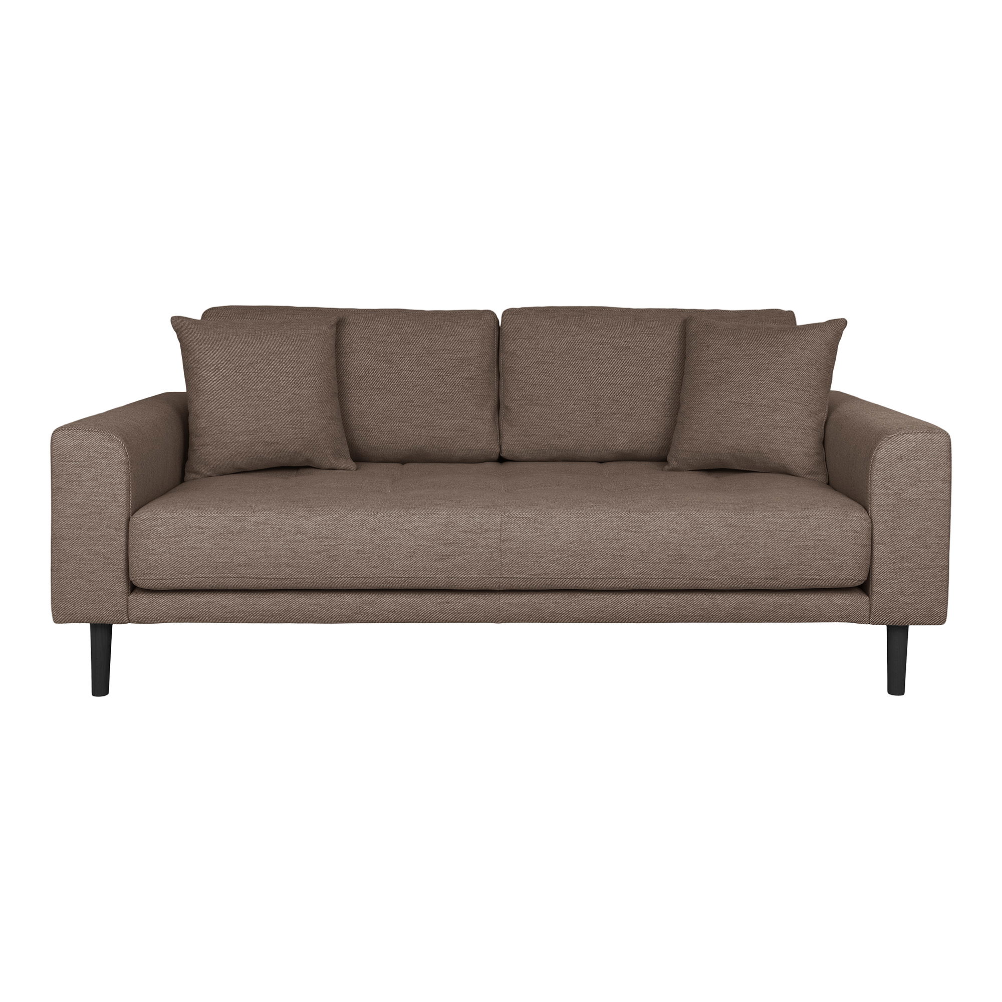 HOUSE NORDICÂ Lido 2,5 Personers Sofa – 2,5 Personers Sofa, brun med to puder og sorte træben, HN1055