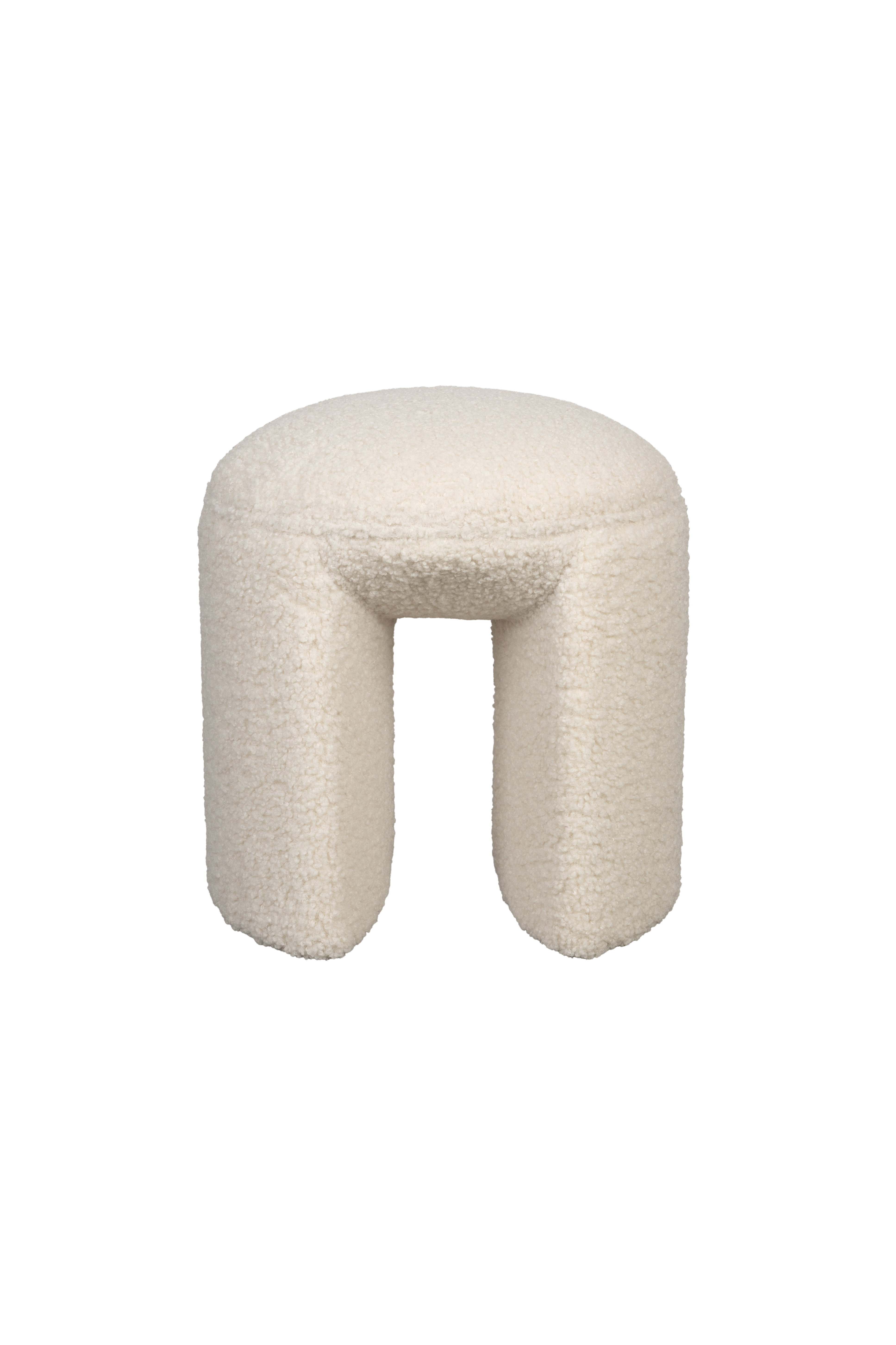 WHITE LABEL LIVING Noxx taburet - hvid polyester (42x42)