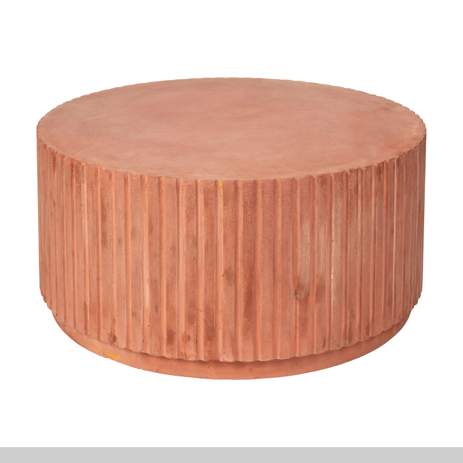 BROSTE COPENHAGEN Rillo sofabord, rund - terracotta fibercement (Ø75)