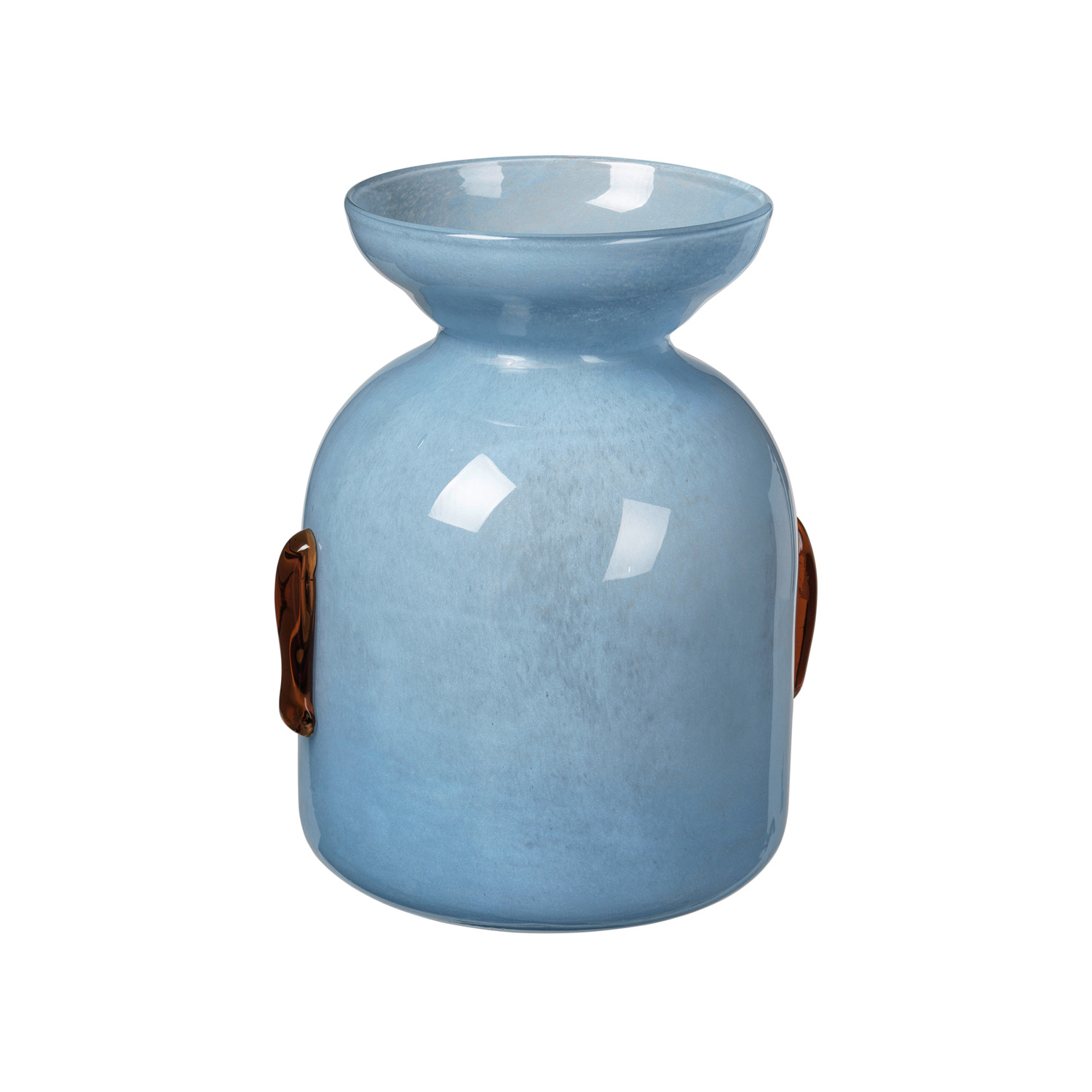 BROSTE COPENHAGEN Vera vase, rund - blå mundblæst glas (Ø21)