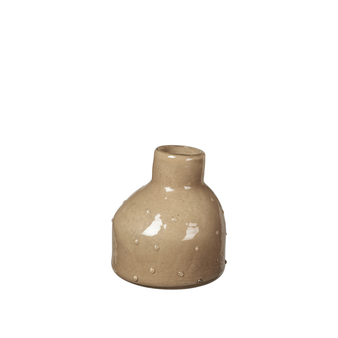 BROSTE COPENHAGEN Silas vase, rund - light sand glas