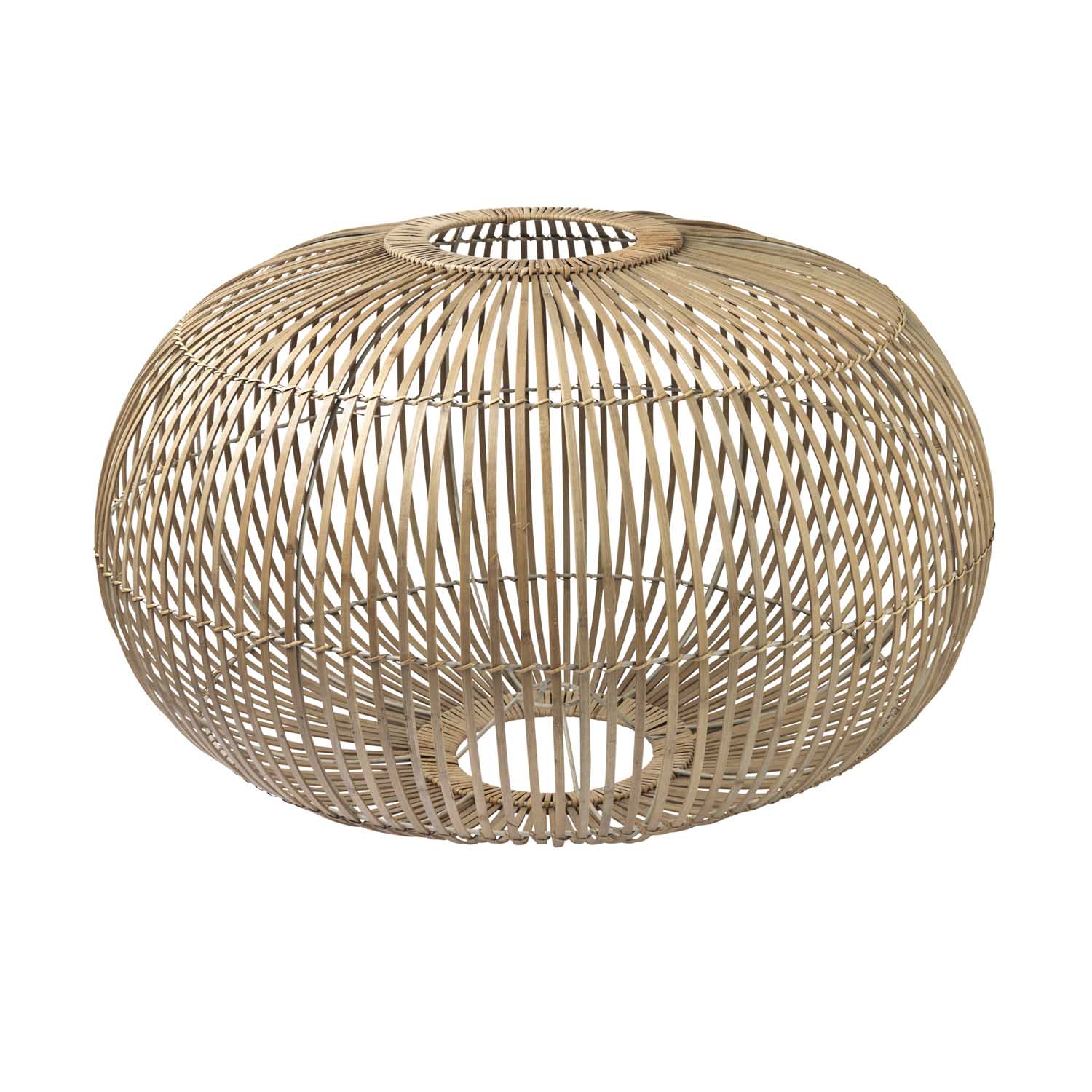 BROSTE COPENHAGEN Zep lampeskærm til ophæng - natur bambus, rund (Ø68)