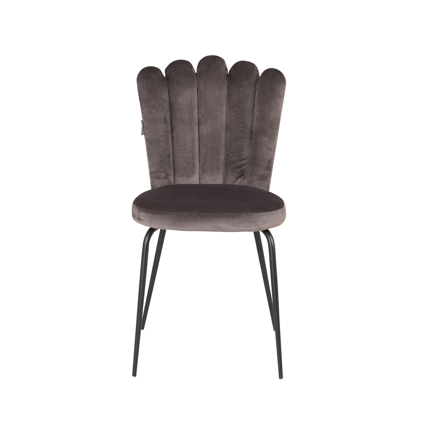 VENTURE DESIGN Limhamn spisebordsstol - grå velour og sort metal