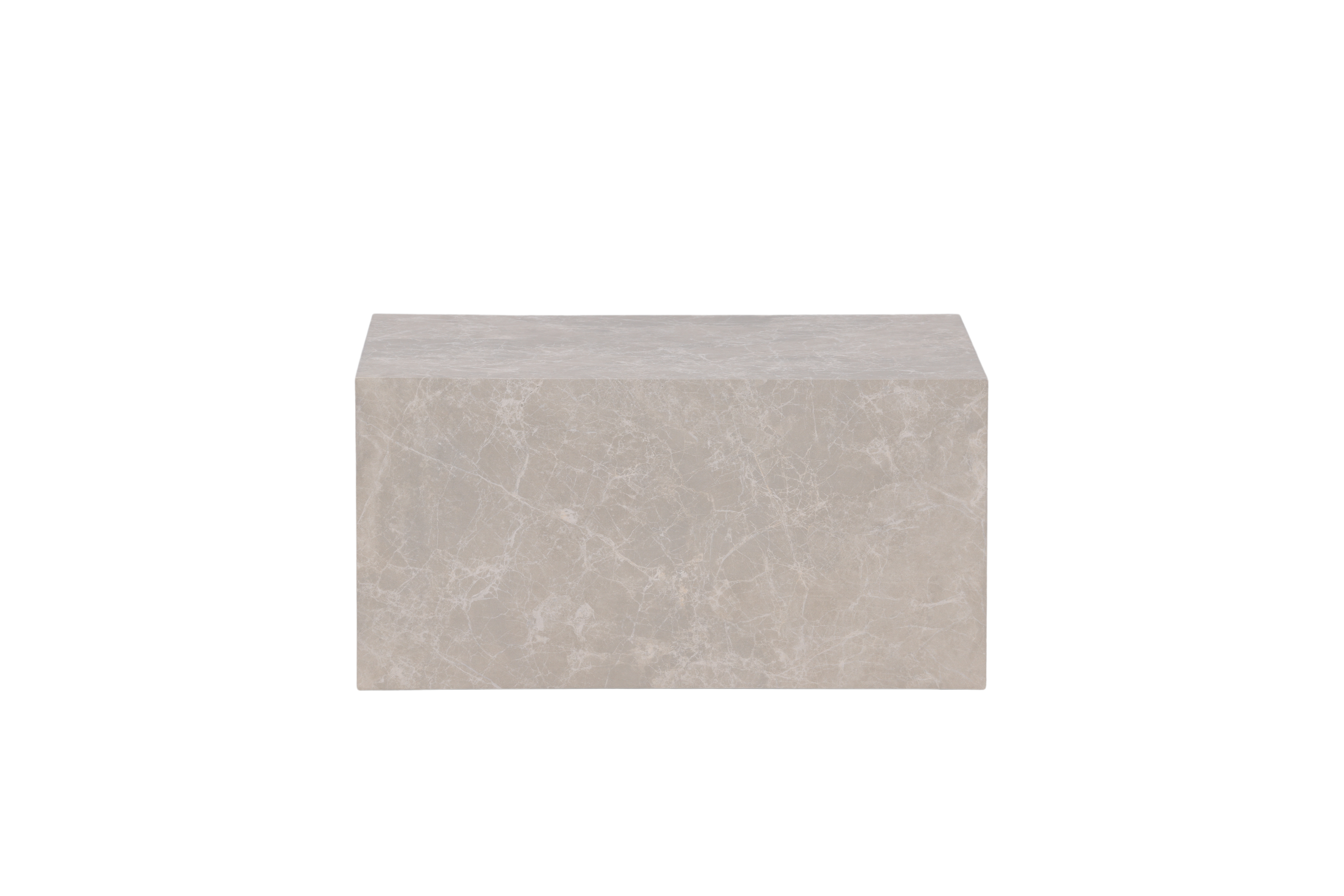 VENTURE DESIGN York Low sofabord, rektangulær - beige marmormønstret MDF (80x60)