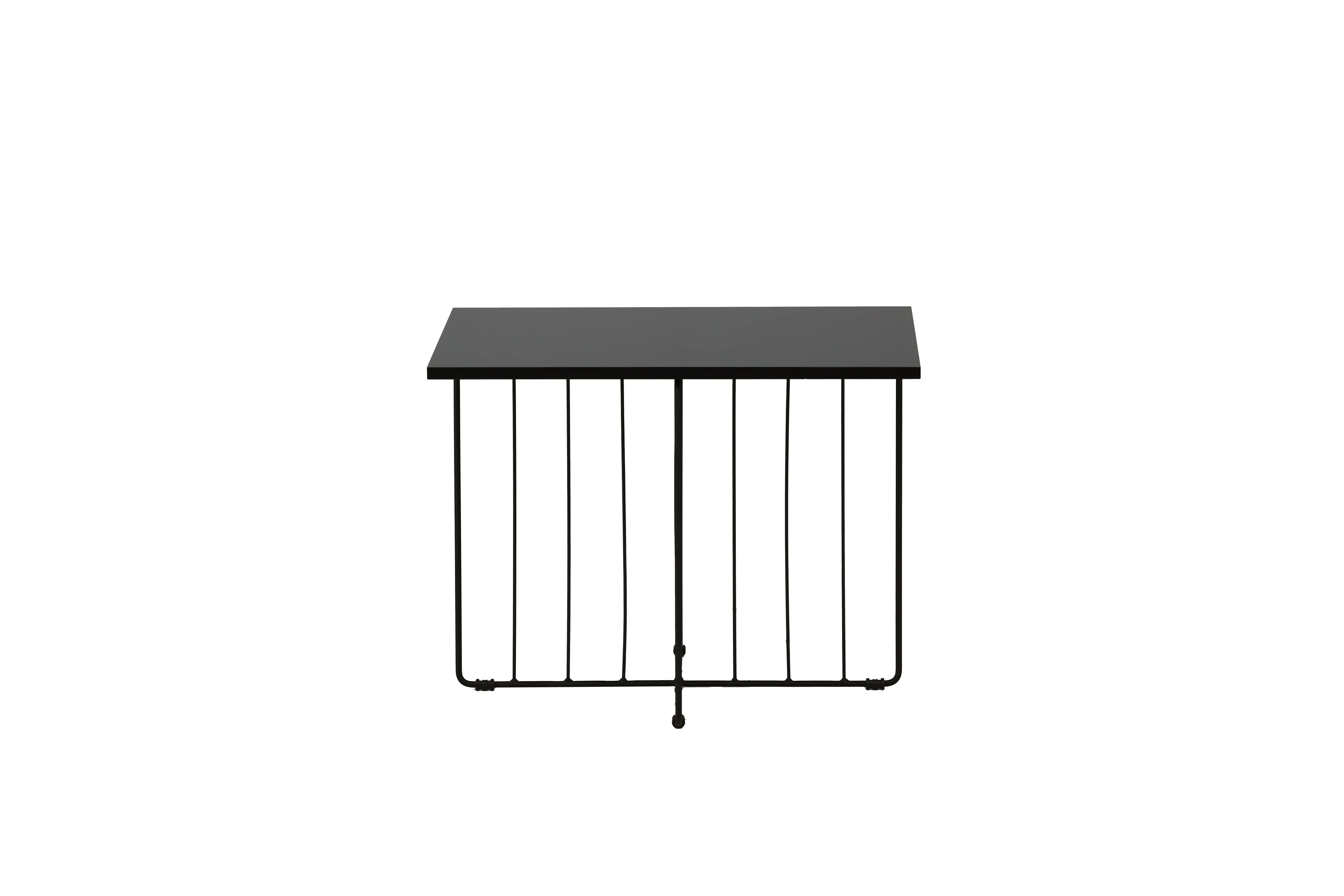VENTURE DESIGN Dayton sofabord, kvadratisk - sort MDF og sort stål (60x60)
