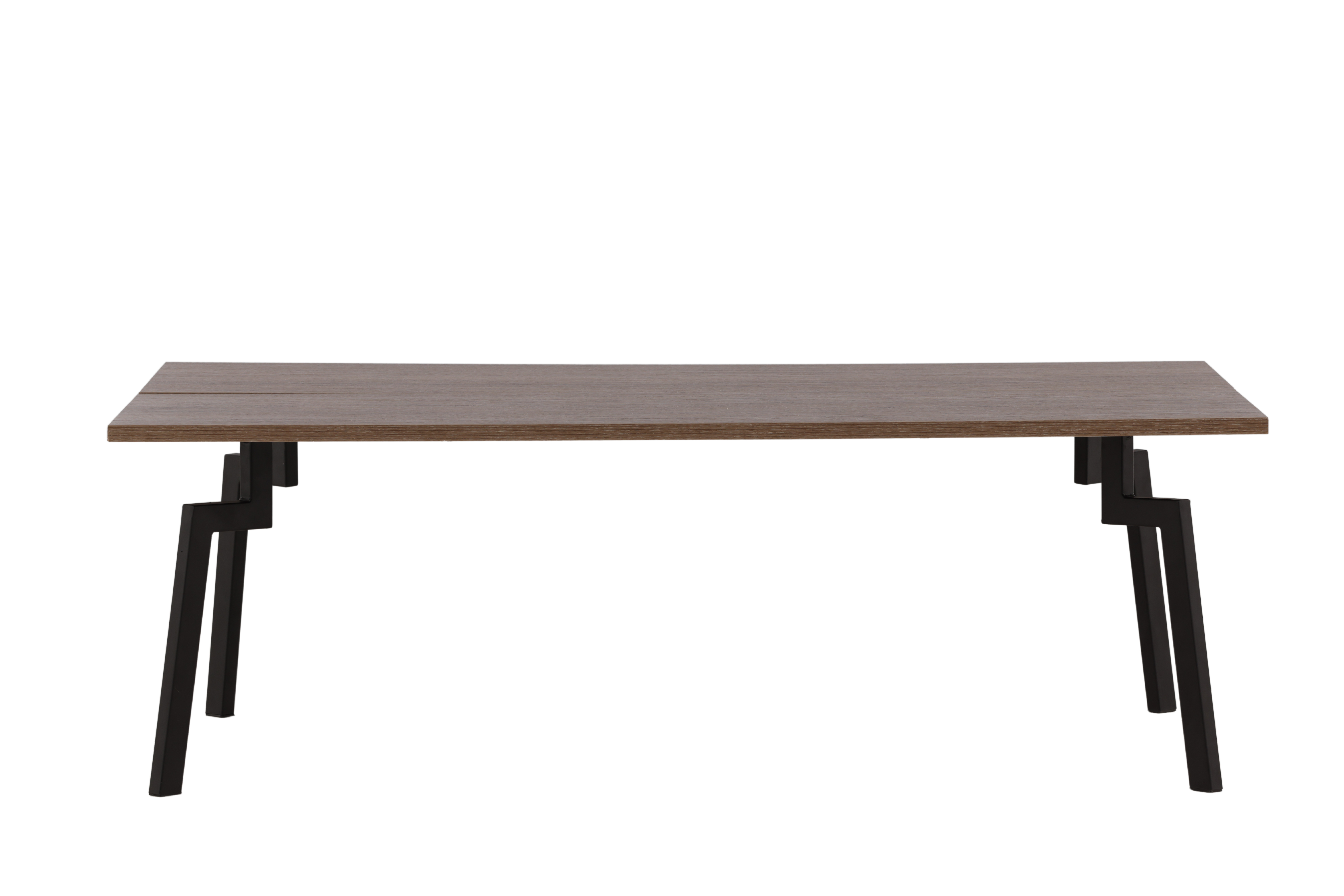 VENTURE DESIGN Bethan sofabord, rektangulær - valnøddefarvet MDF og sort stål (120x70)