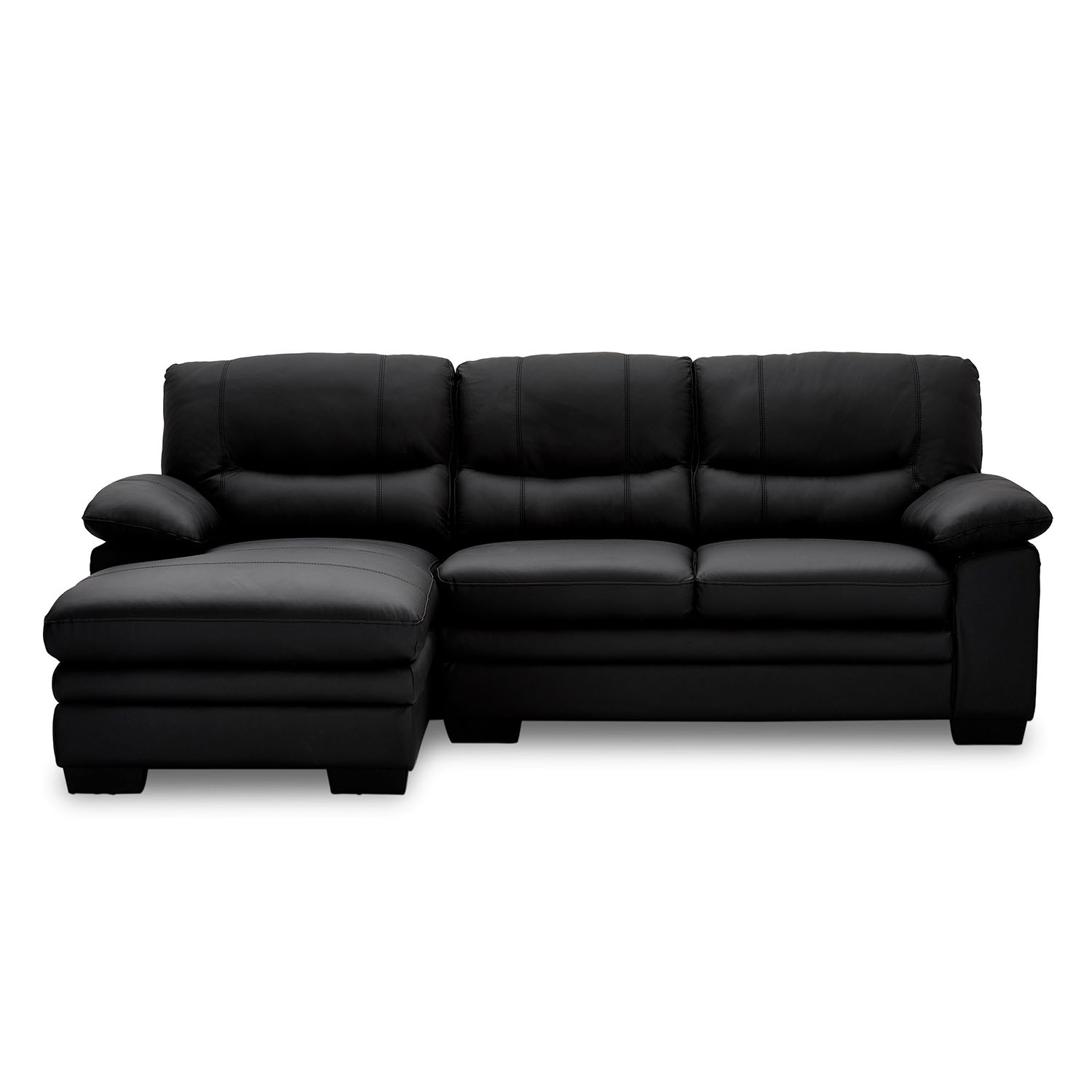 Moby sofa m. chaiselong - sort læder, venstrevendt thumbnail