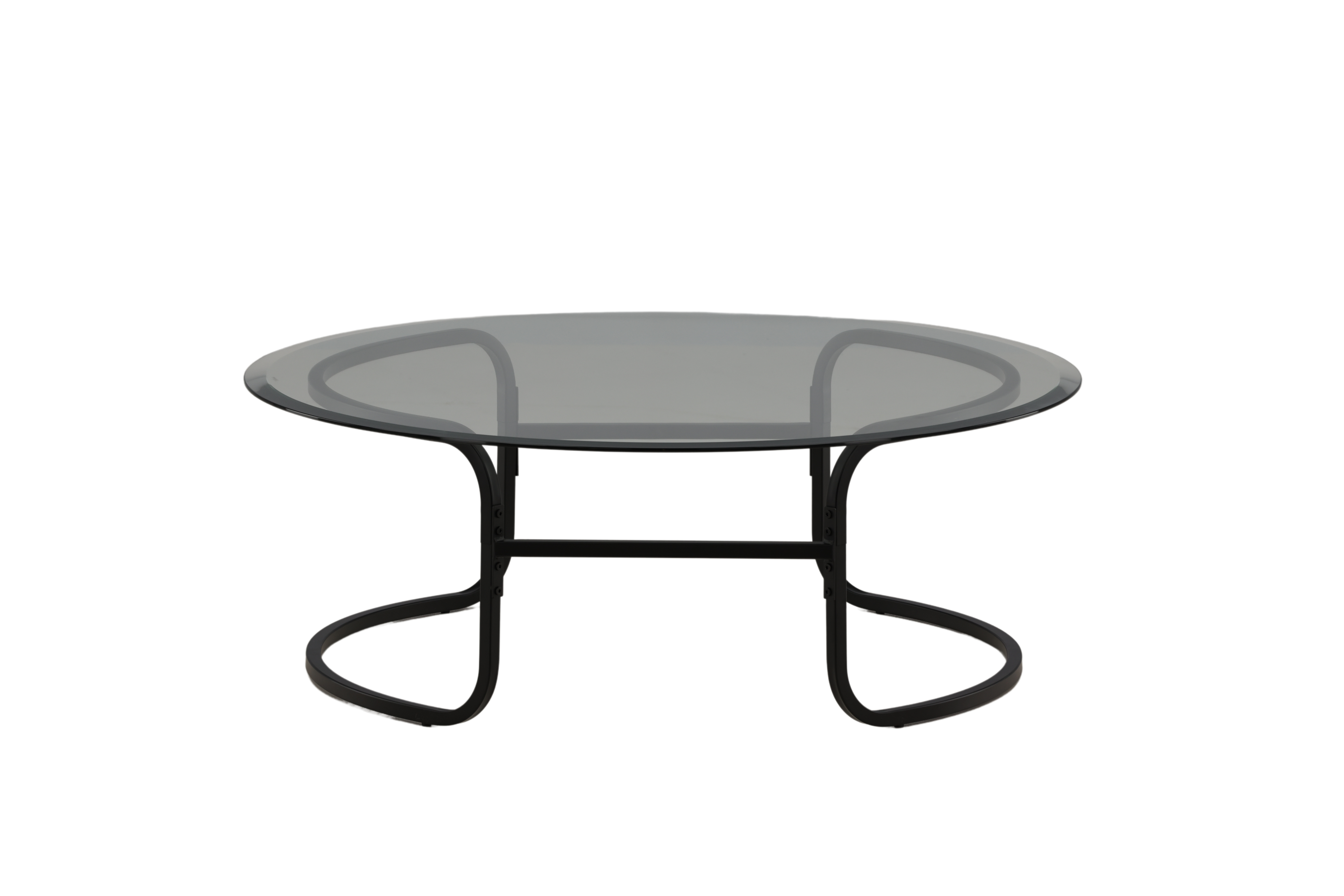 VENTURE DESIGN Lomma sofabord, rund - klar glas og sort stål (Ø110)
