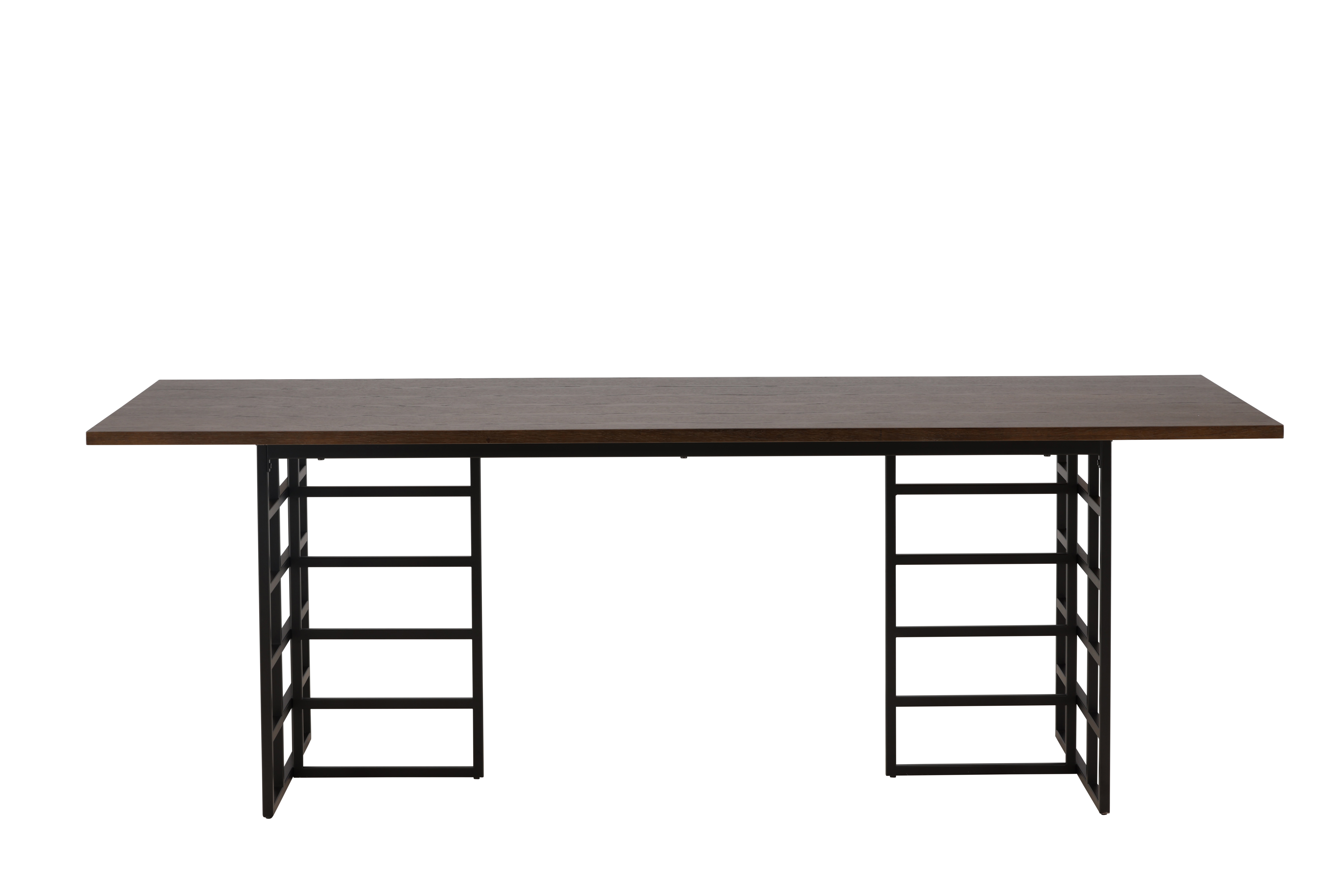 VENTURE DESIGN Ystad spisebord, rektangulær - mokka egefinér og sort aluminium (220x100)