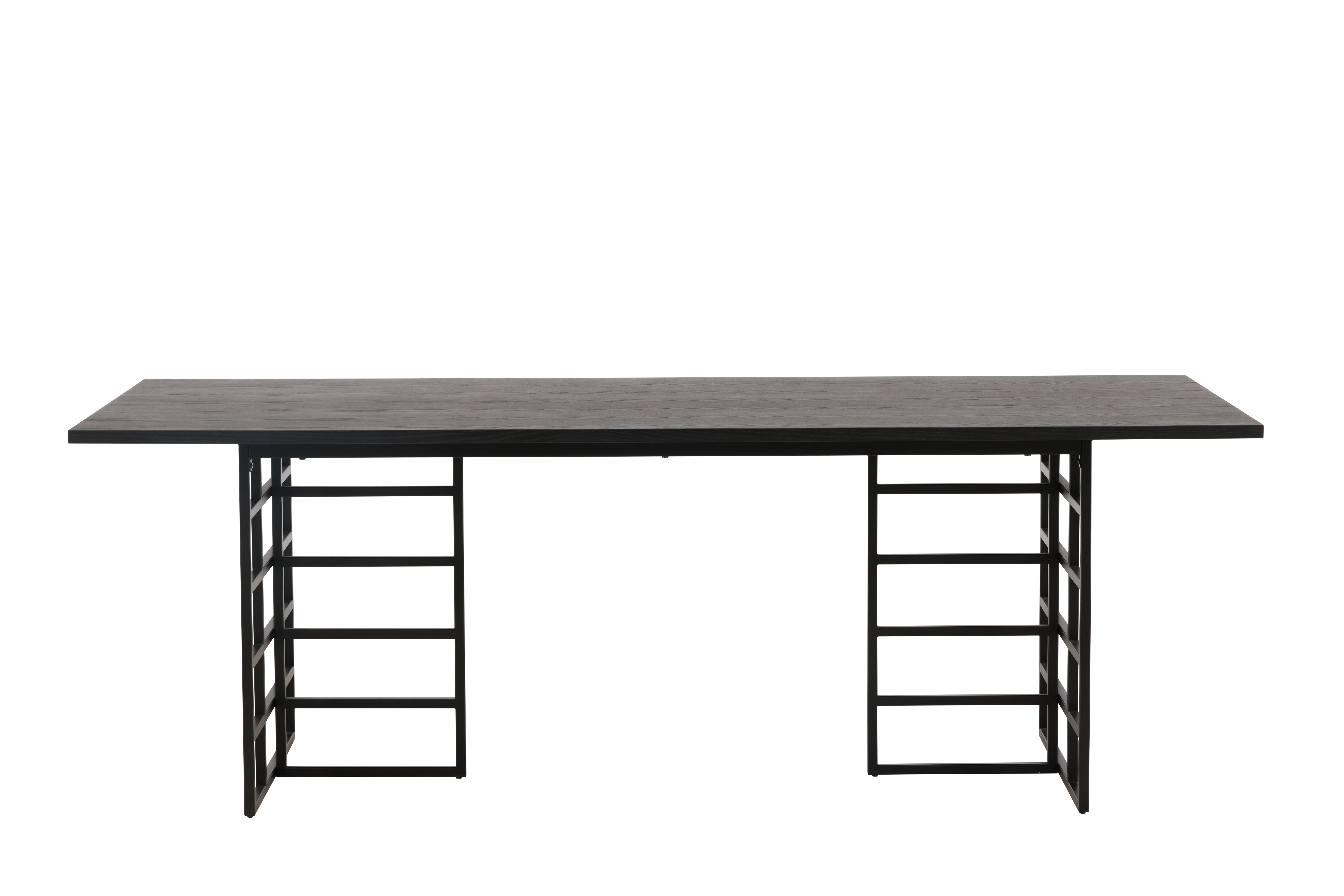 VENTURE DESIGN Ystad spisebord, rektangulær - sort egefinér og sort aluminium (220x100)