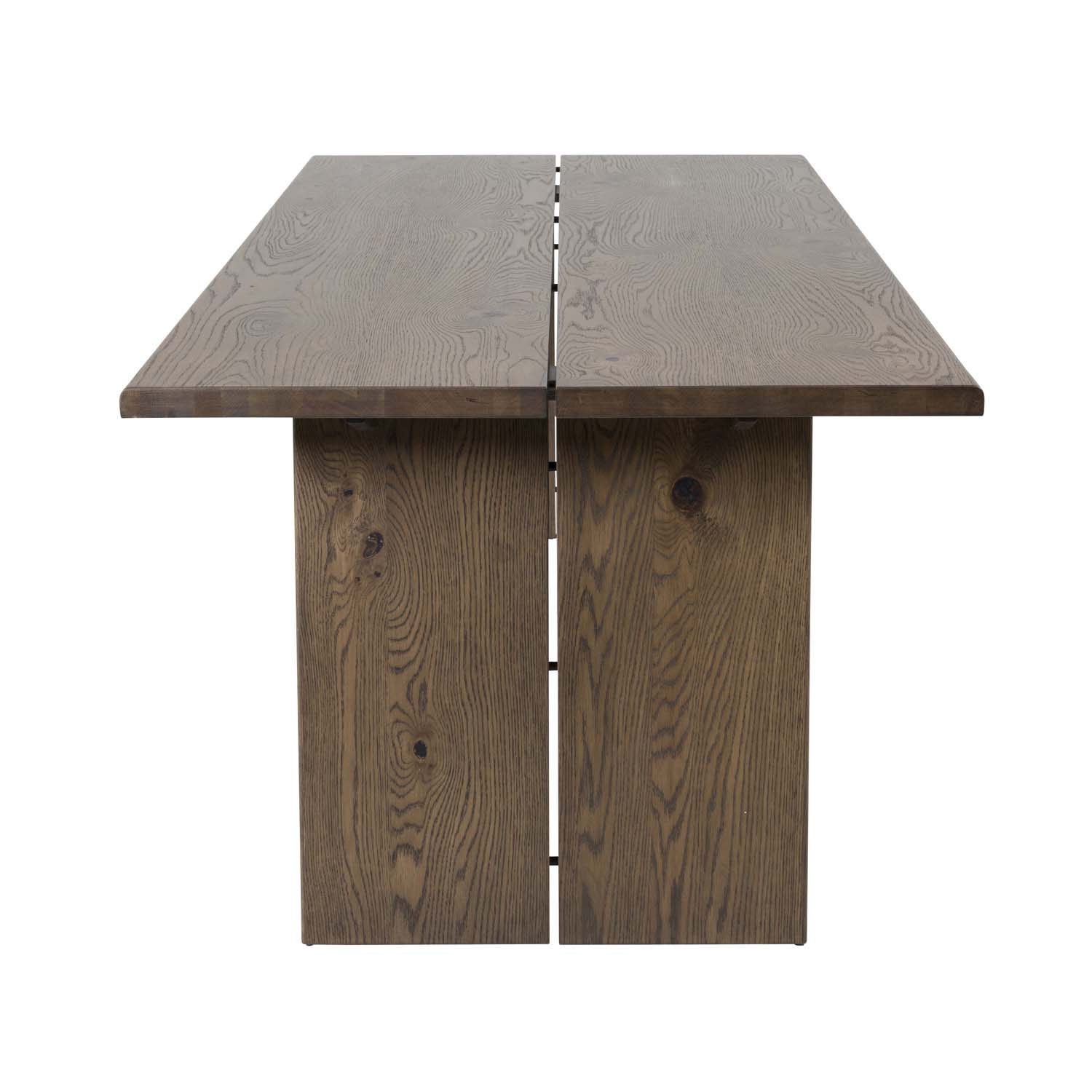 VENTURE DESIGN Slider spisebord, m. 2 tillægsplader - smoked egetræsfiner og smoked egetræ (170x95)