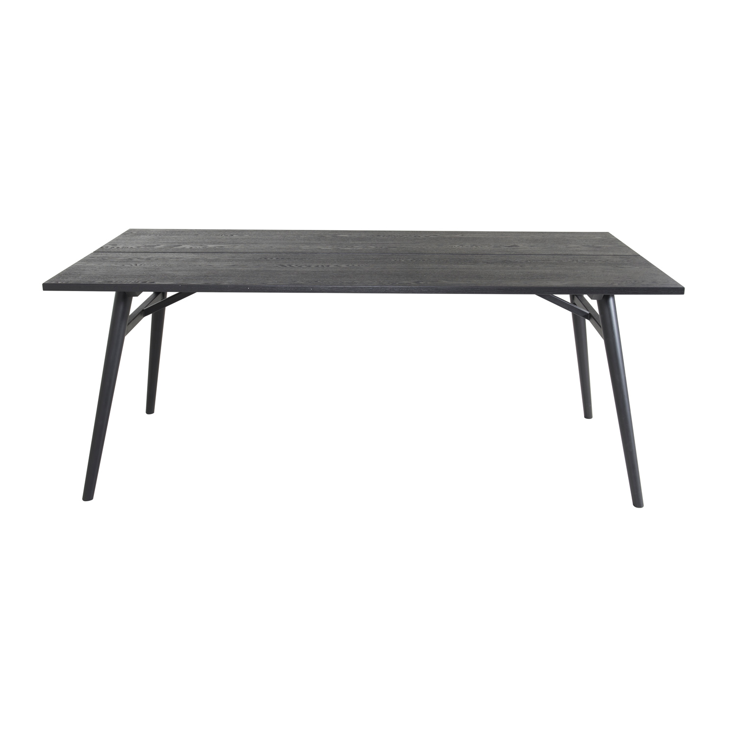 VENTURE DESIGN Sleek spisebord, m. udtræk - sort egetræsfiner og sort metal (190x95)