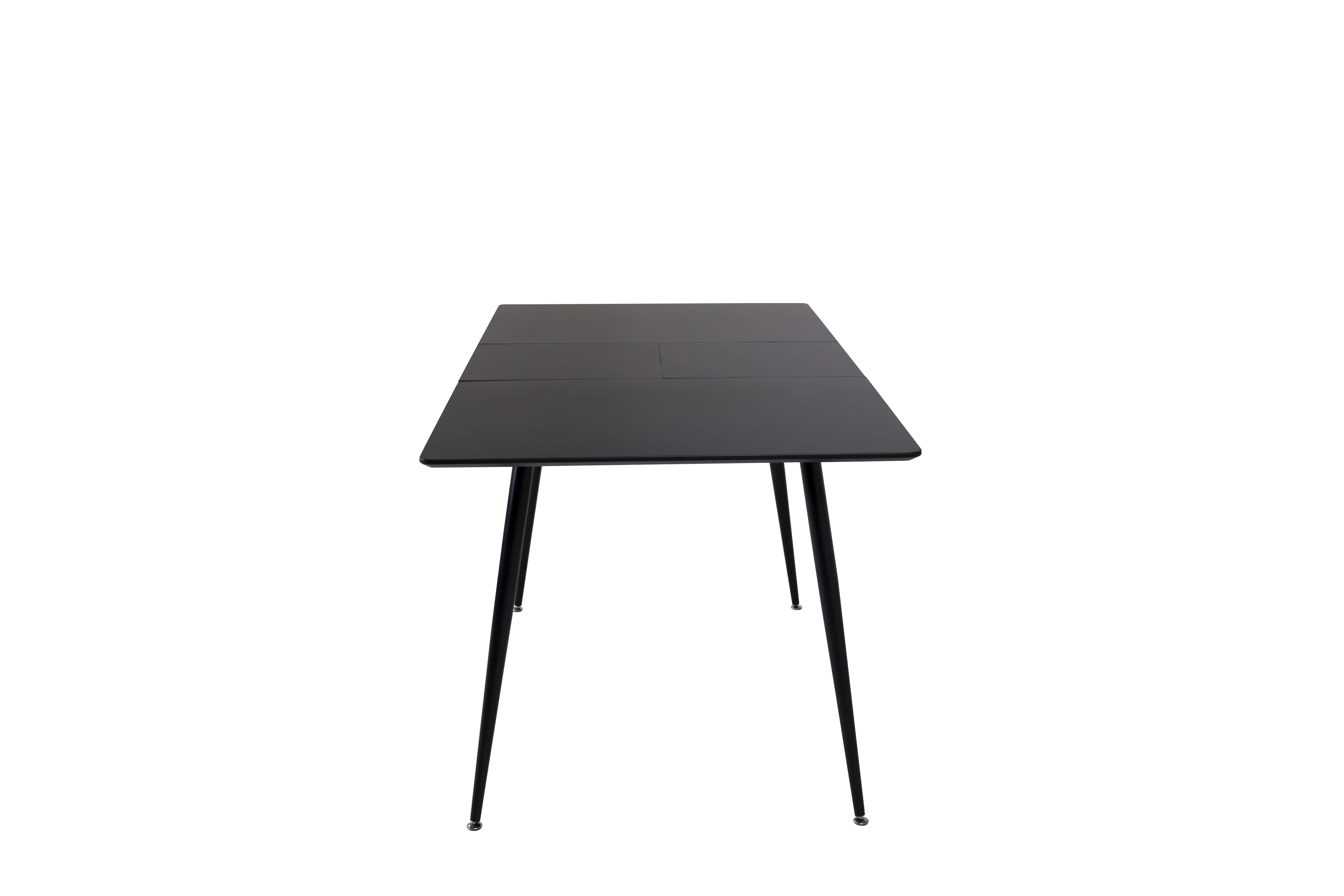 Venture Design Silar spisebord, m. butterflybordplade - sort melamin og sort metal (120x80)