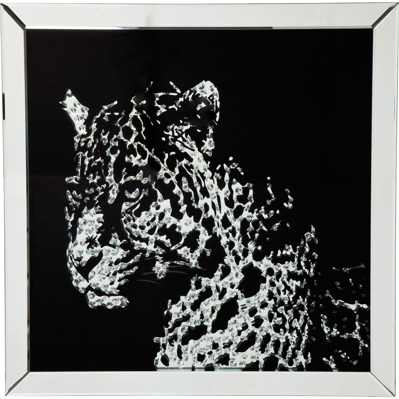KARE DESIGN Plakat, Mirror Leopard - Multifarvet, m. ramme, (80x80cm) thumbnail