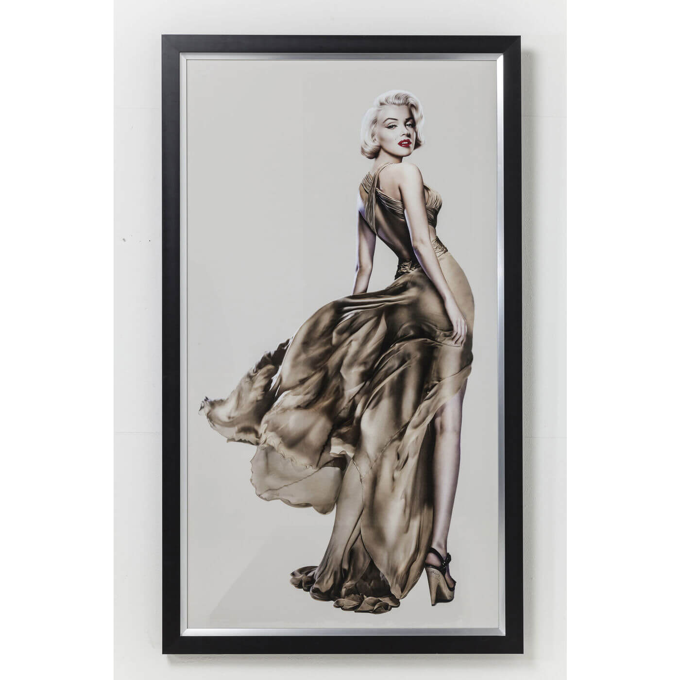 Billede af KARE DESIGN Plakat Marilyn - Brun/Creme/Grå, m. ramme, (172x100cm)