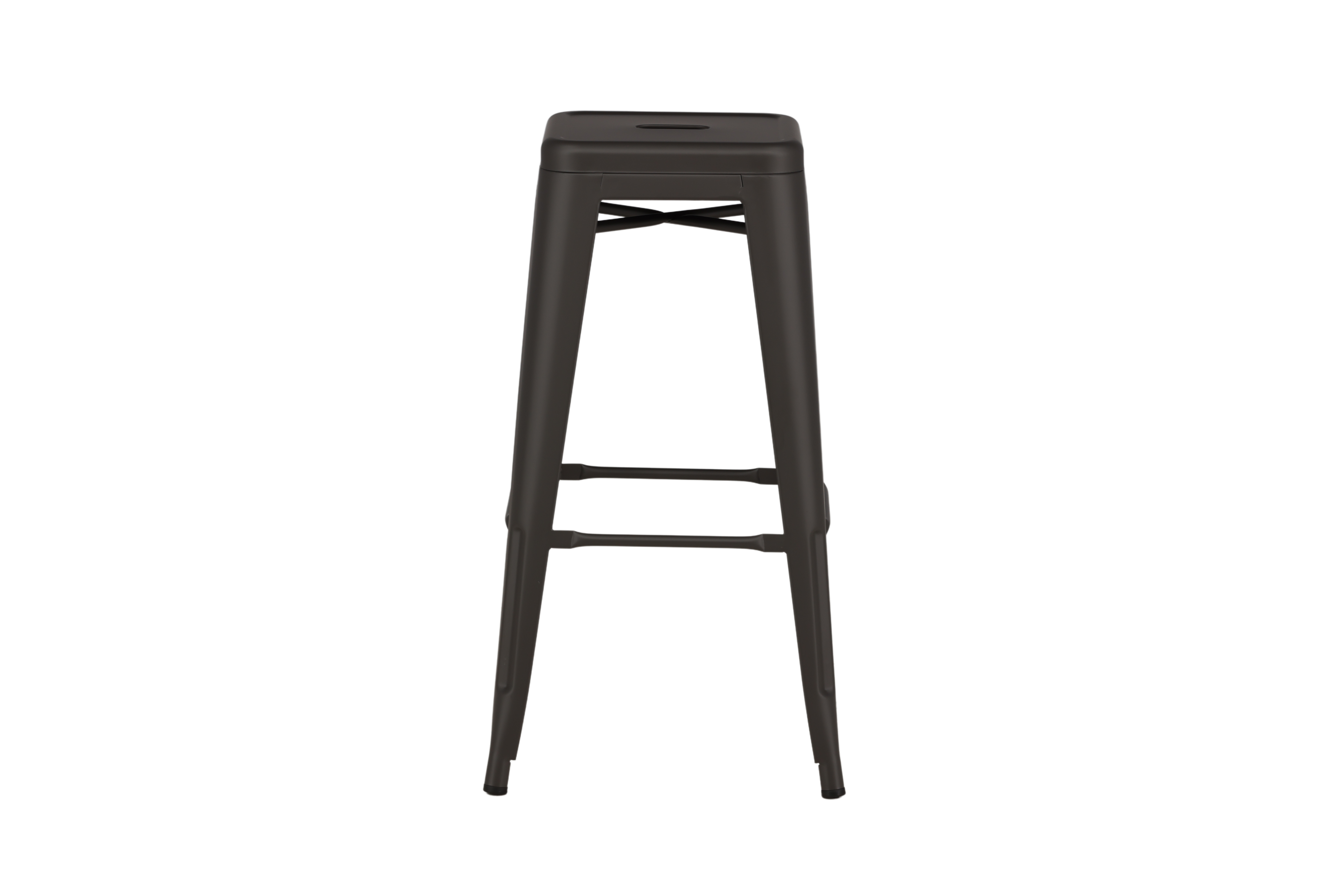 VENTURE DESIGN Tempe barstol, m. fodstøtte - mørkegrå stål