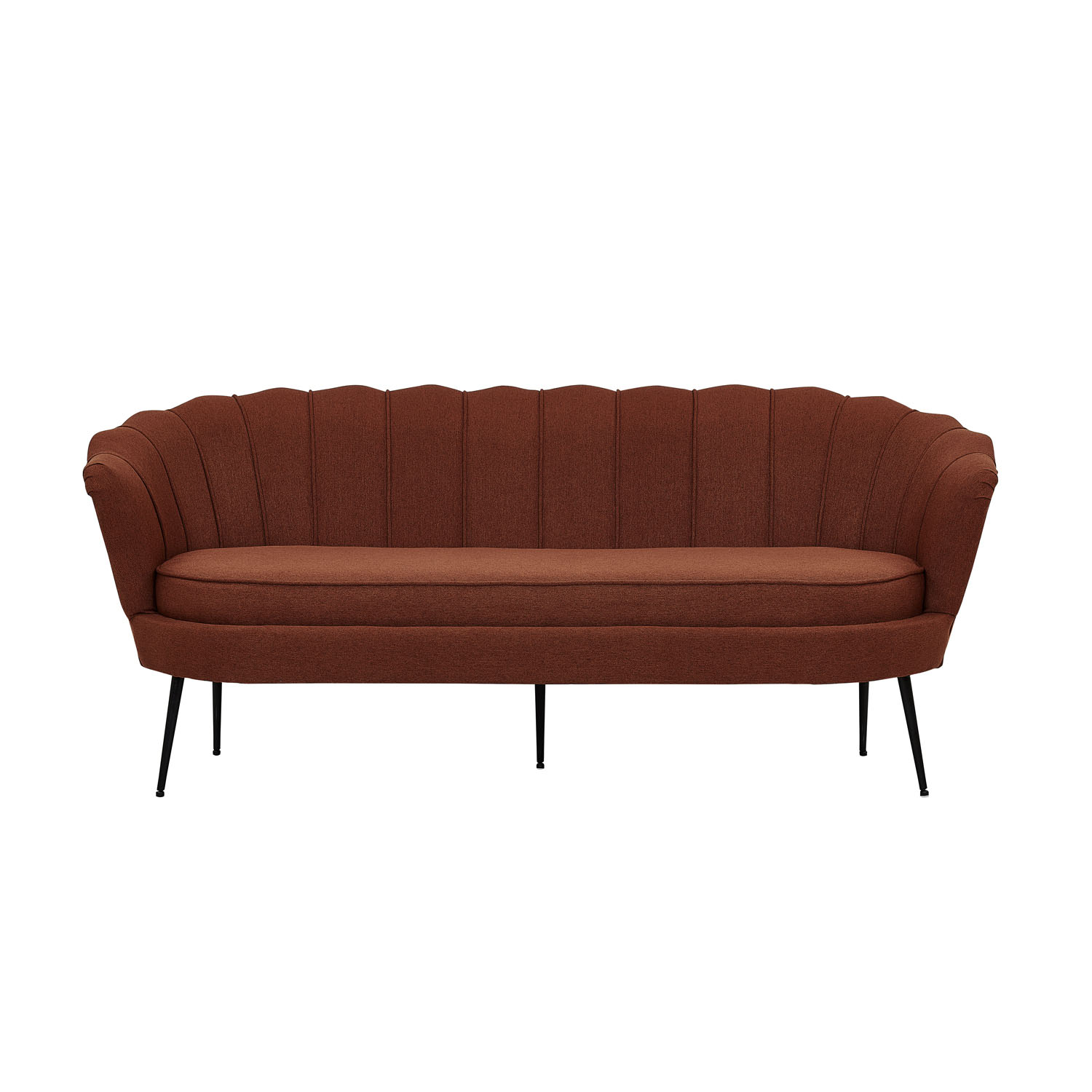 VENTURE DESIGN Calais 3 personers sofa – rust polyester og sort metal