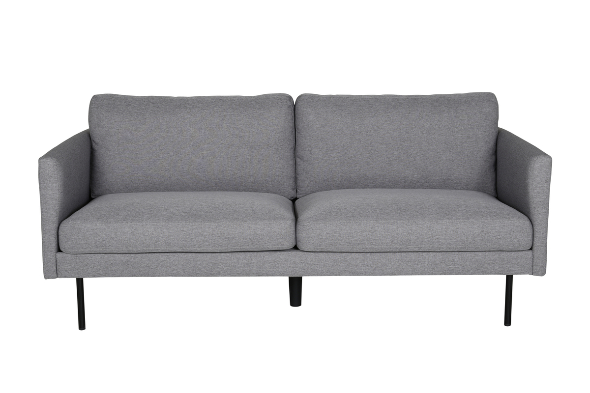 VENTURE DESIGN Zoom 2-personers soffa - grå polyester och svart stål