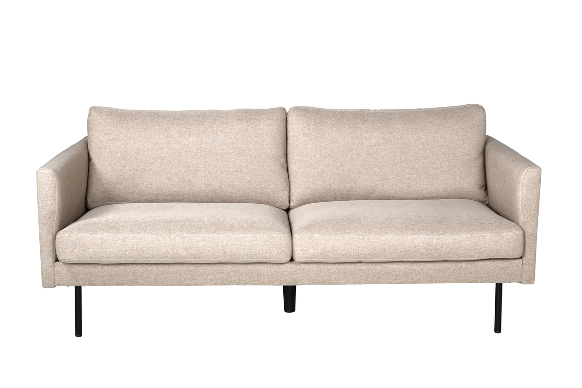 VENTURE DESIGN Zoom 2-sits soffa - brun polyester och svart stål