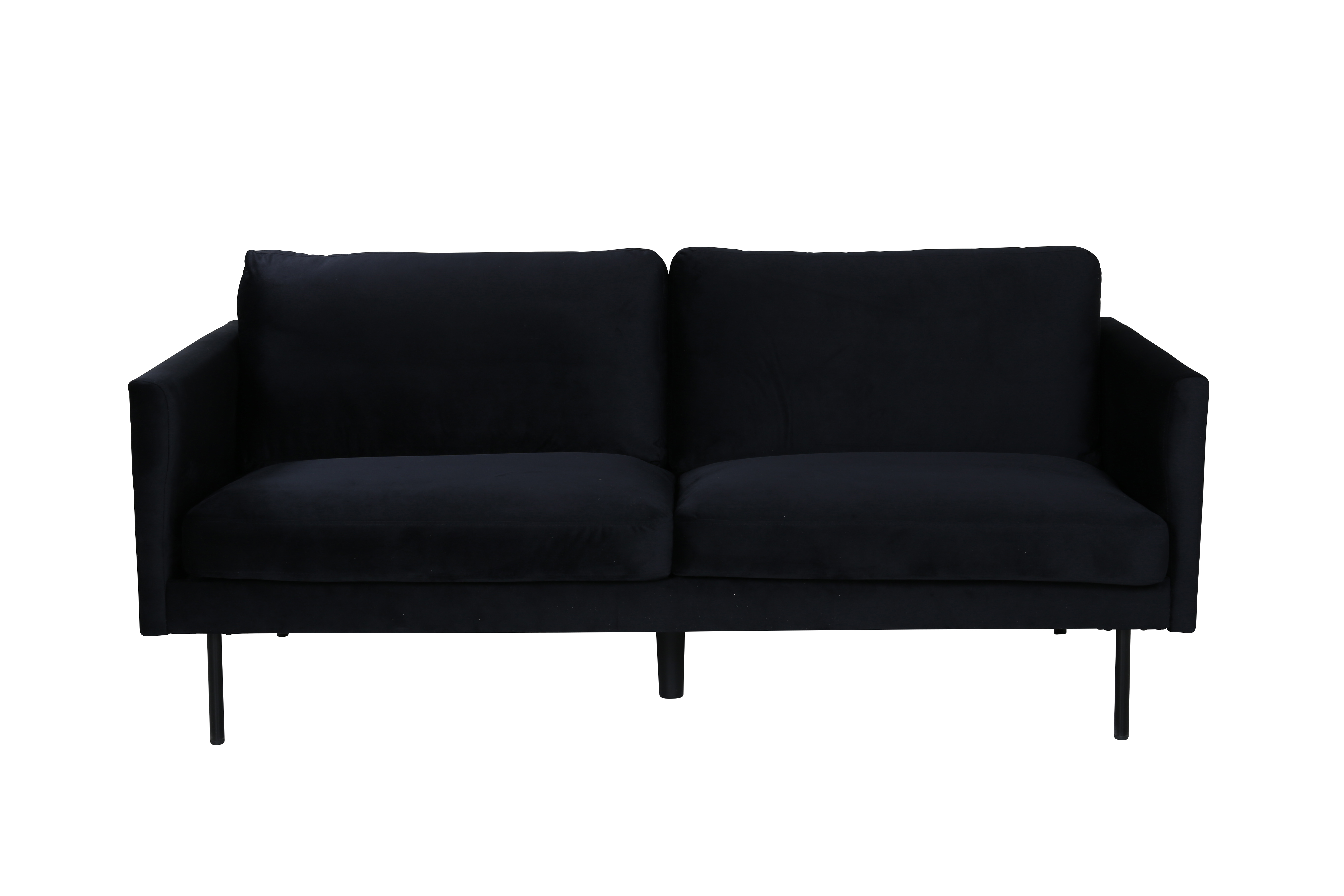 VENTURE DESIGN Zoom 2 pers. sofa - sort fløjl og sort stål