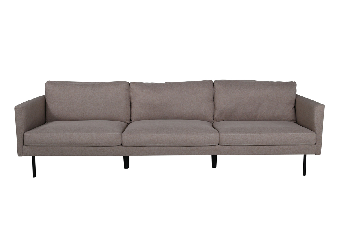VENTURE DESIGN Zoom 3-sits soffa - brun polyester och svart stål
