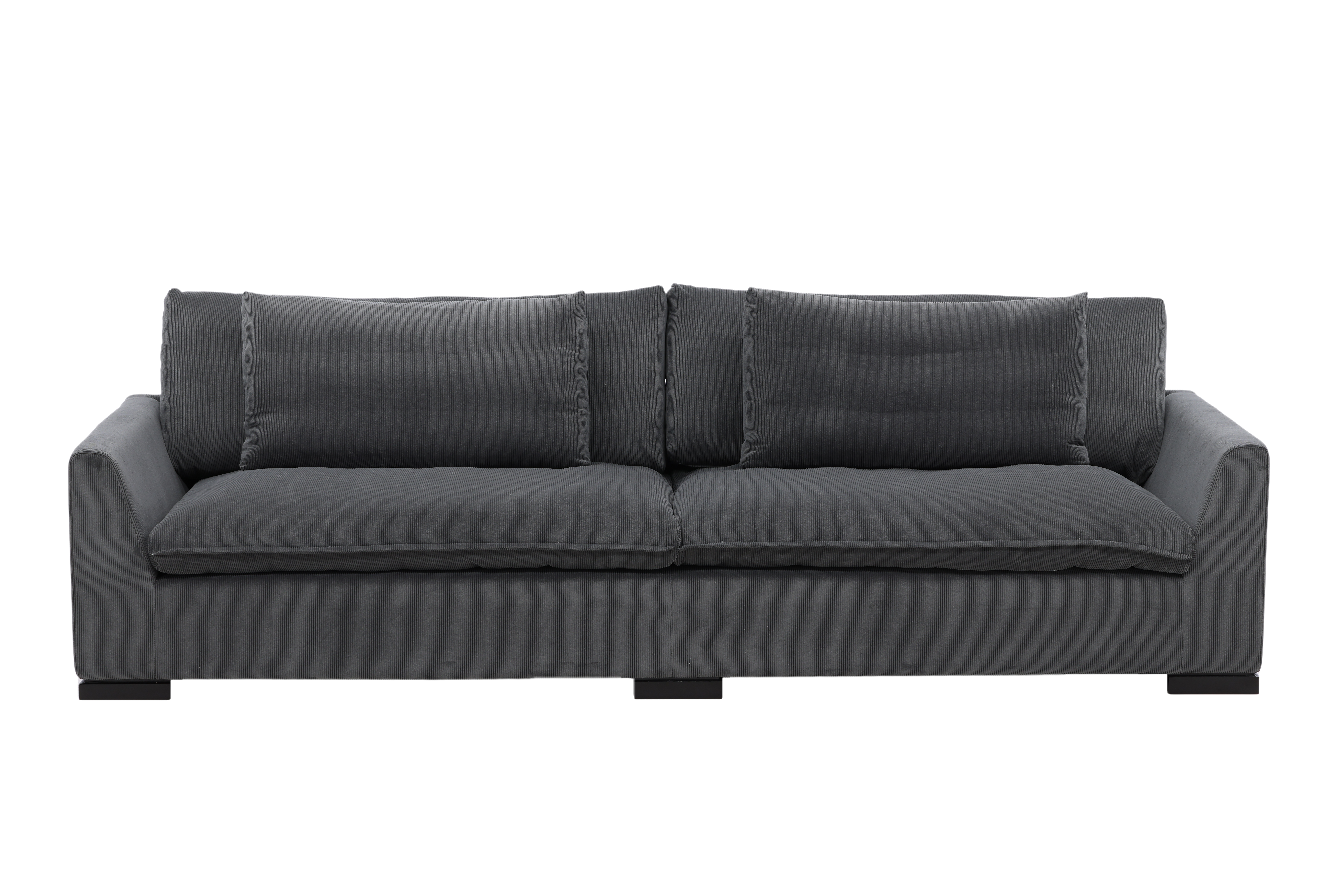 VENTURE DESIGN Durham 3-sits soffa - mörkgrå sammet och furu