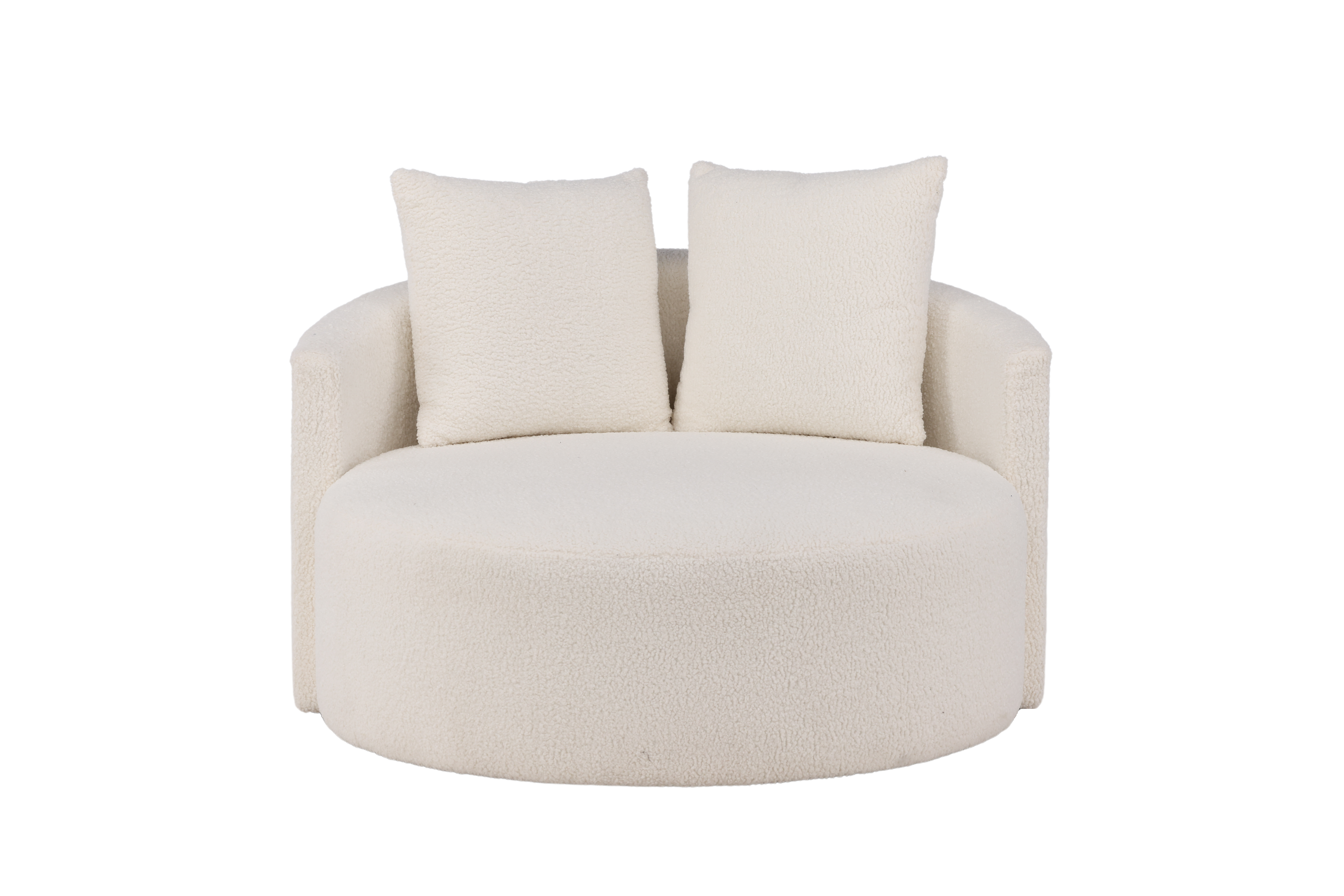3: VENTURE DESIGN Kelso 2 pers. sofa, m. 2 puder - hvid bamsestof polyester og fyrretræ