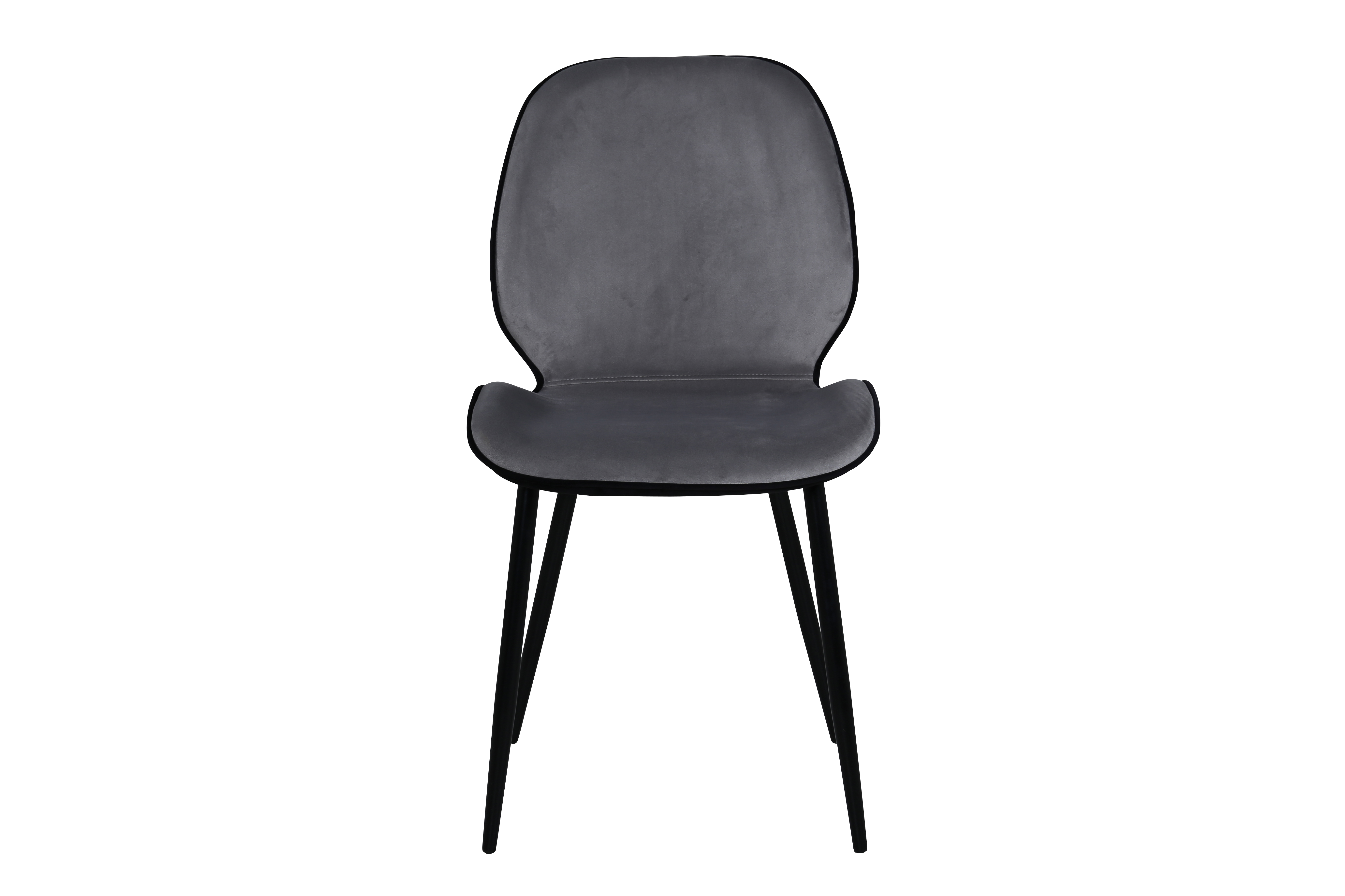 VENTURE DESIGN Emma spisebordsstol - grå fløjl/polyesterlinned og sort stål