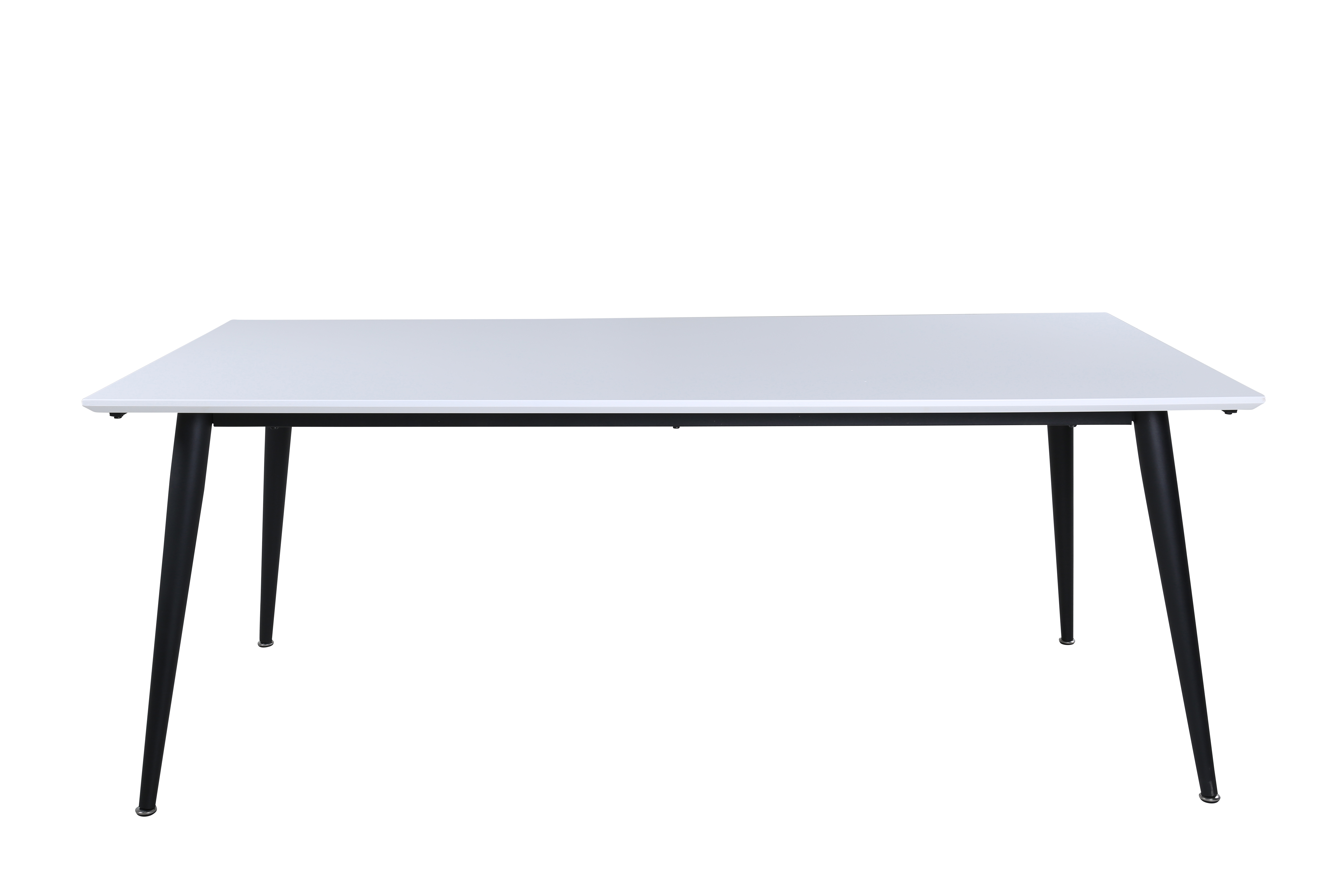 VENTURE DESIGN Jimmy spisebord, m. udtræk - hvid HPL og sort stål (195x90)
