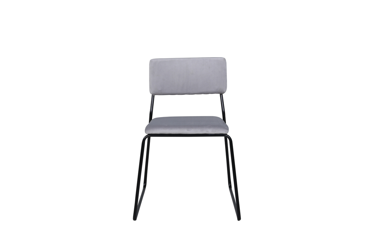 VENTURE DESIGN Kenth spisebordsstol - lysegrå fløjl/polyesterhør og sort stål