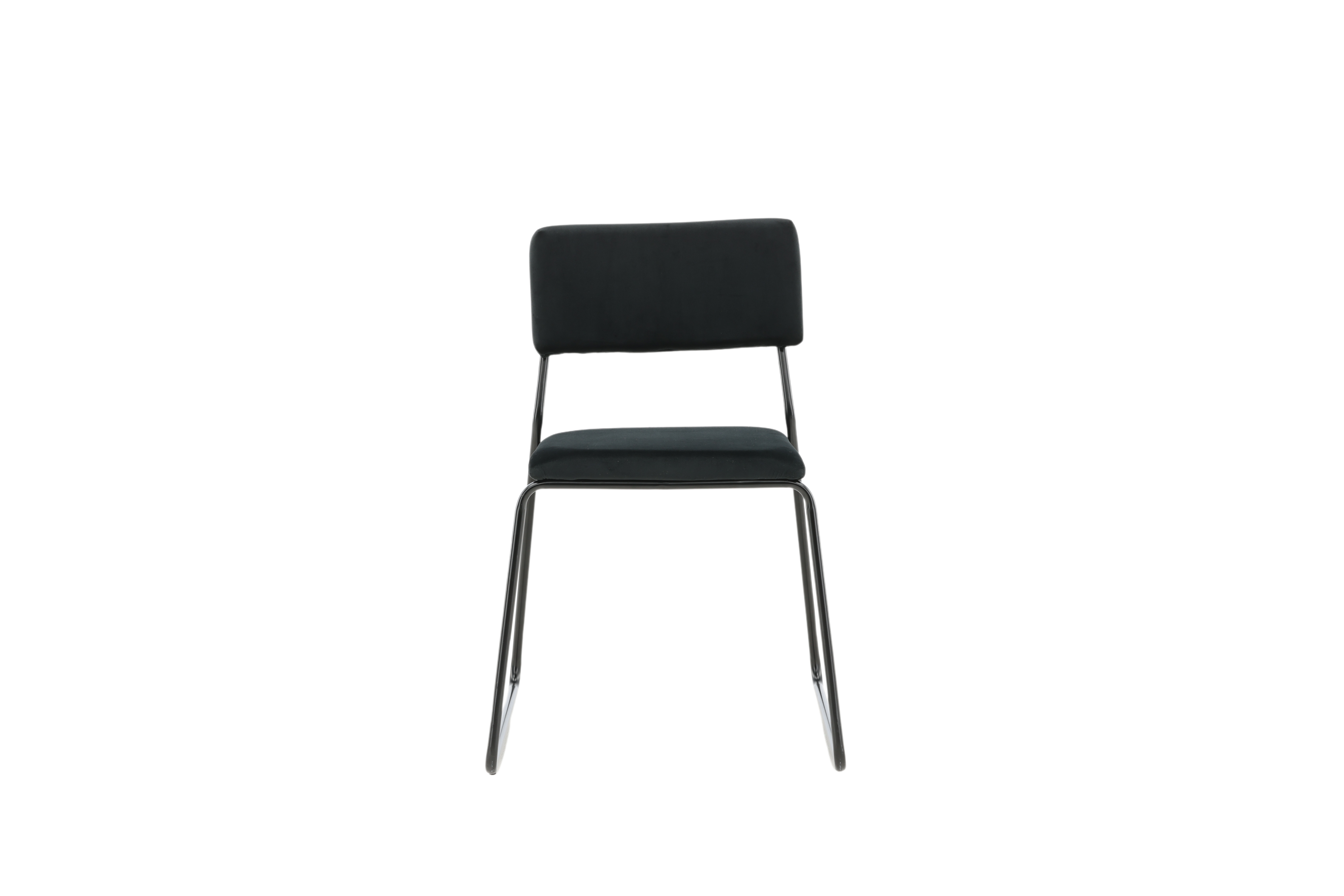 VENTURE DESIGN Kenth spisebordsstol - sort fløjl/polyesterhør og sort stål