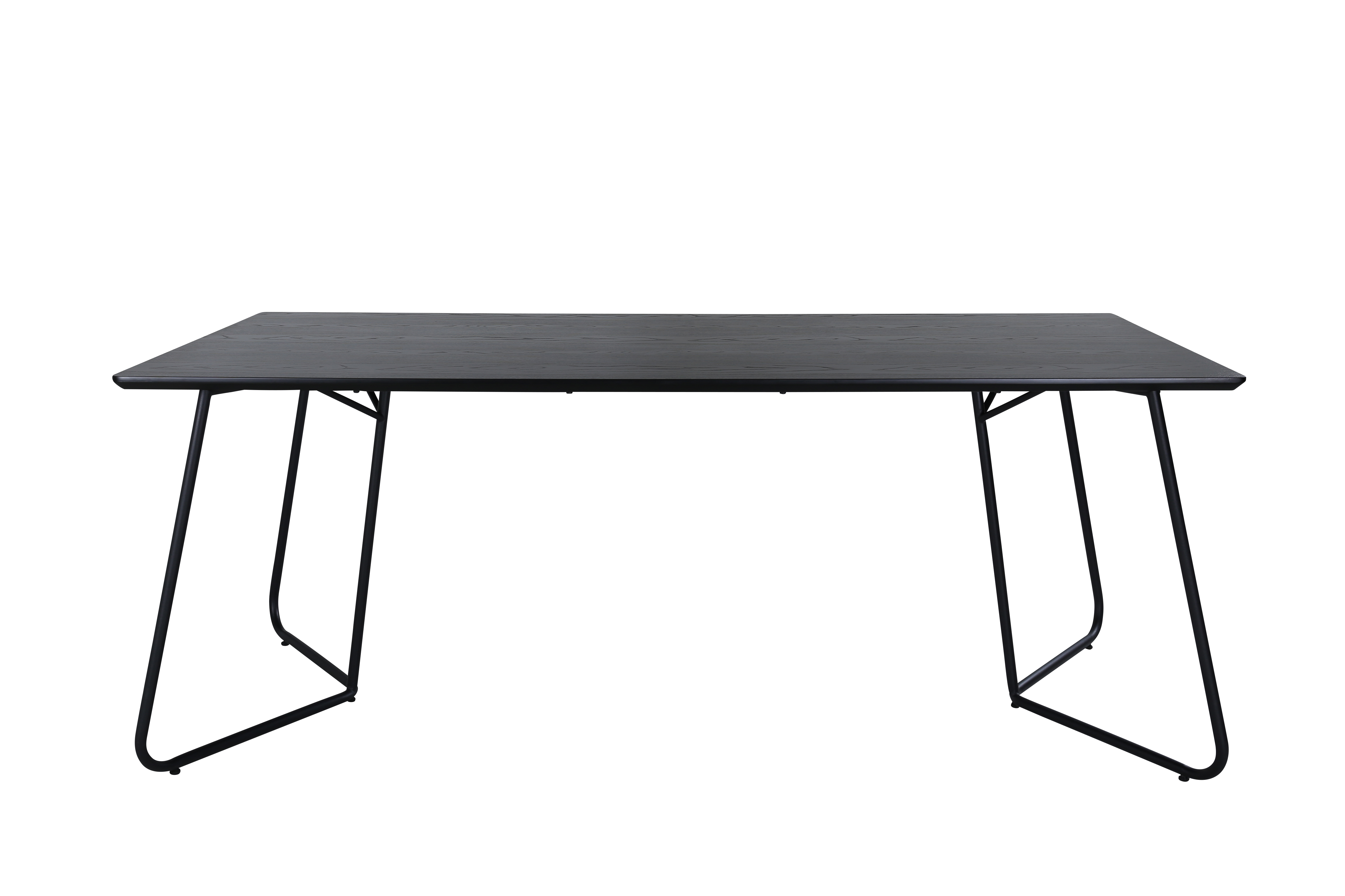 VENTURE DESIGN Pippi spisebord, rektangulær - sort finér og sort stål (190x90)