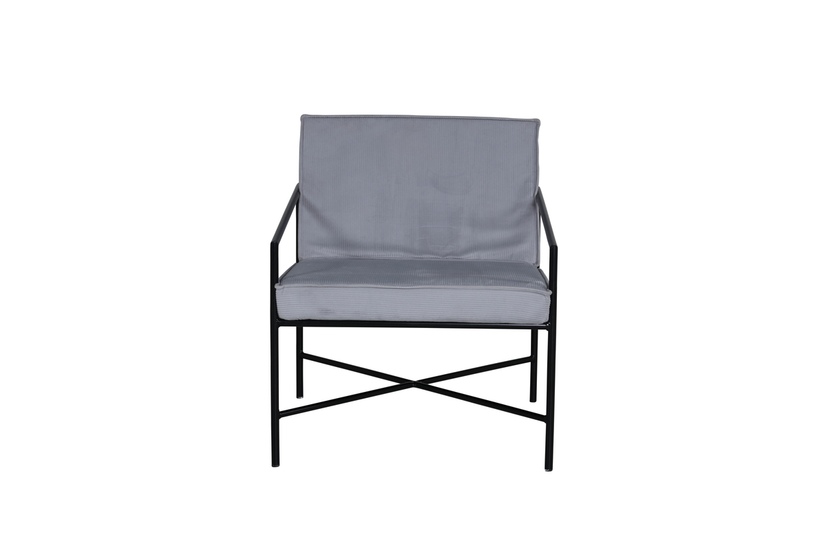 VENTURE DESIGN Rakel lænestol - grå fløjl og sort stål