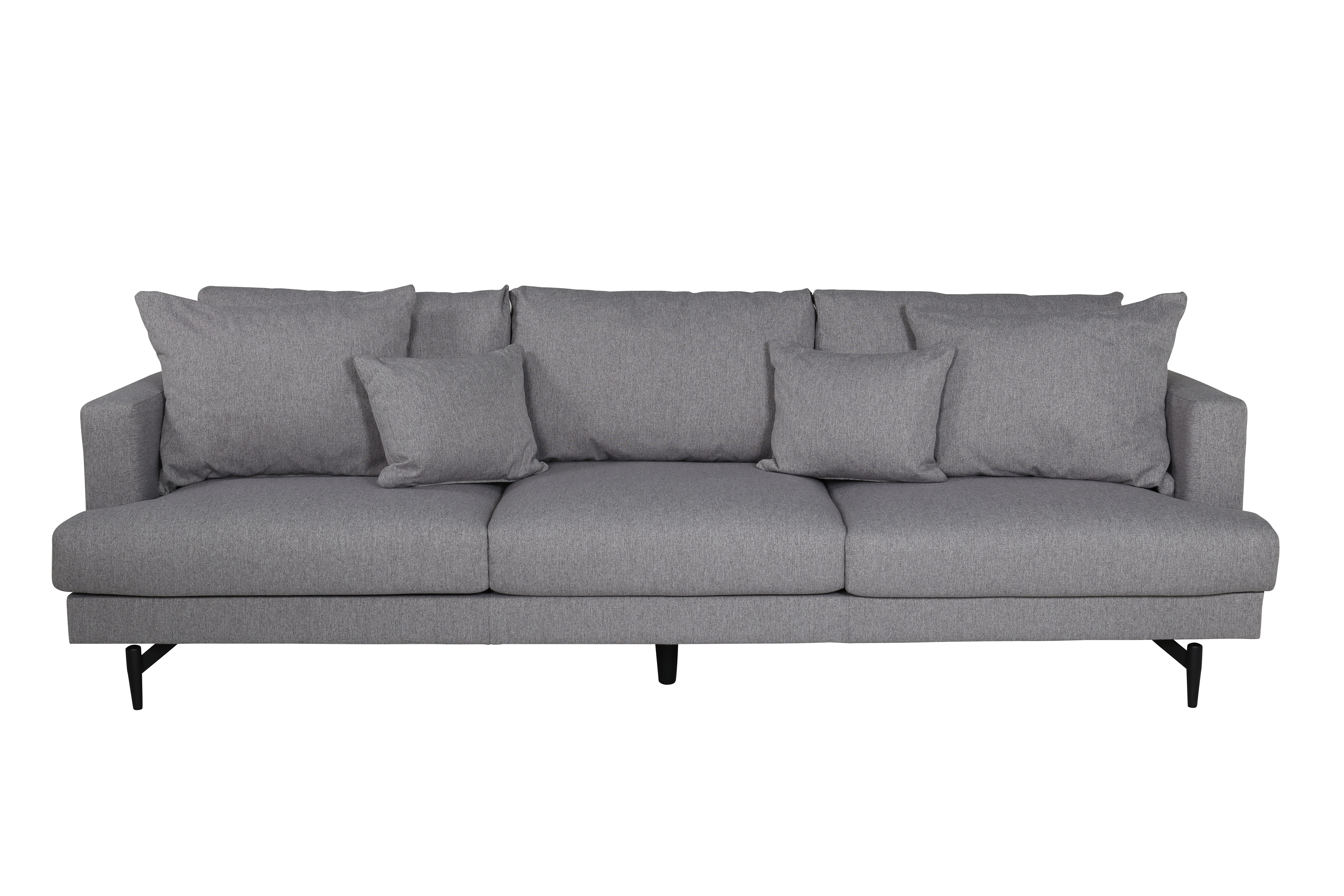 VENTURE DESIGN Sofia 3-sits soffa - grå polyester och svart stål