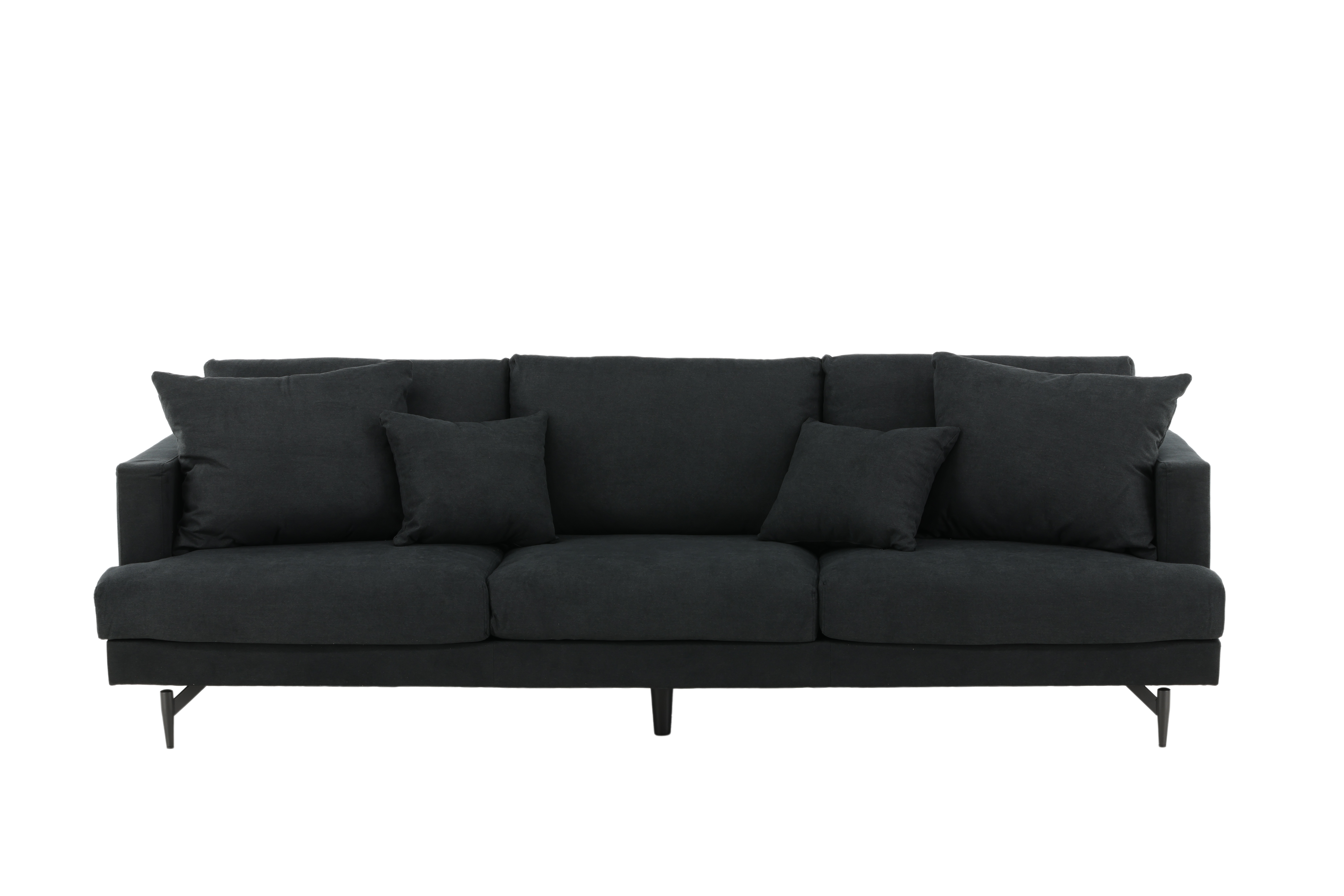 VENTURE DESIGN Sofia 3-sits soffa - svart polyester och svart stål