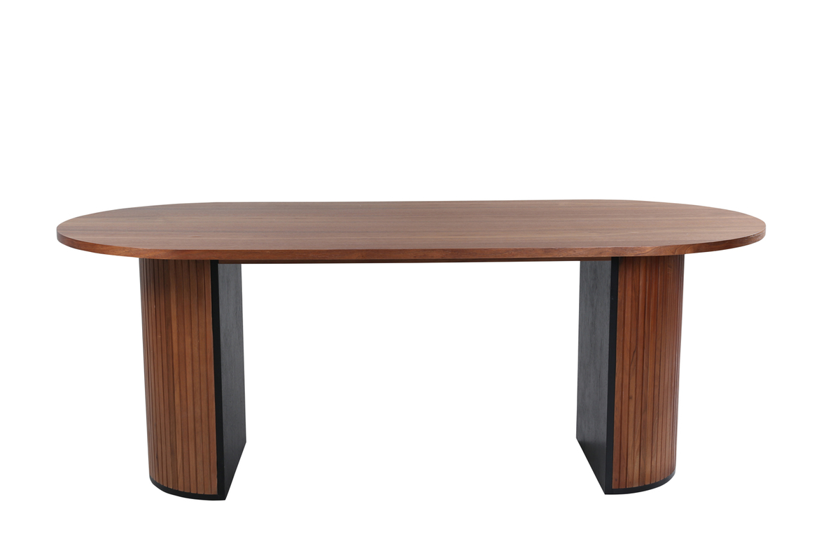 VENTURE DESIGN Bianca spisebord, oval - valnøddefarvet finér (200x90)