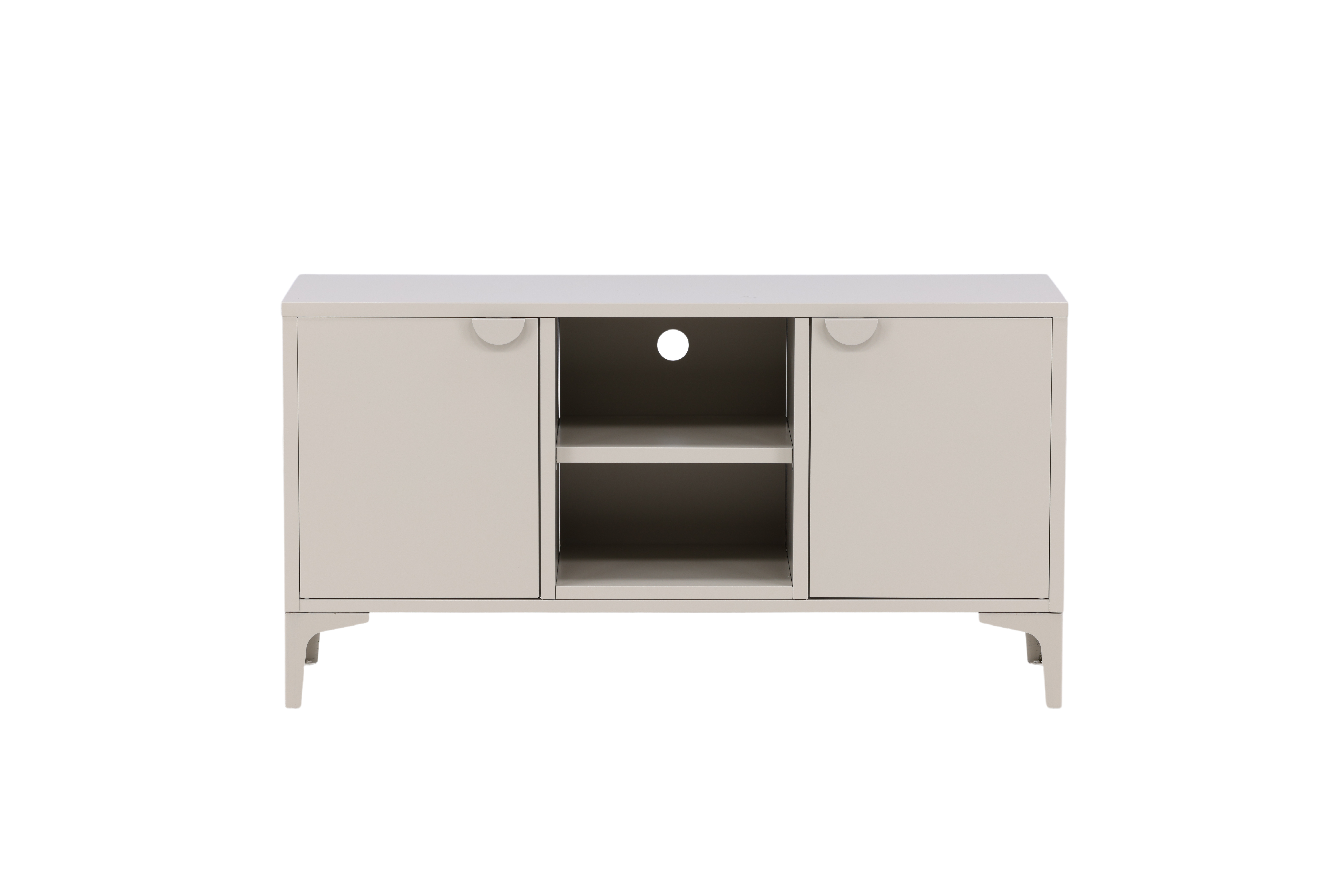 VENTURE DESIGN Piring TV-bord, m. 2 låger og 3 hylder - beige stål (120x40)