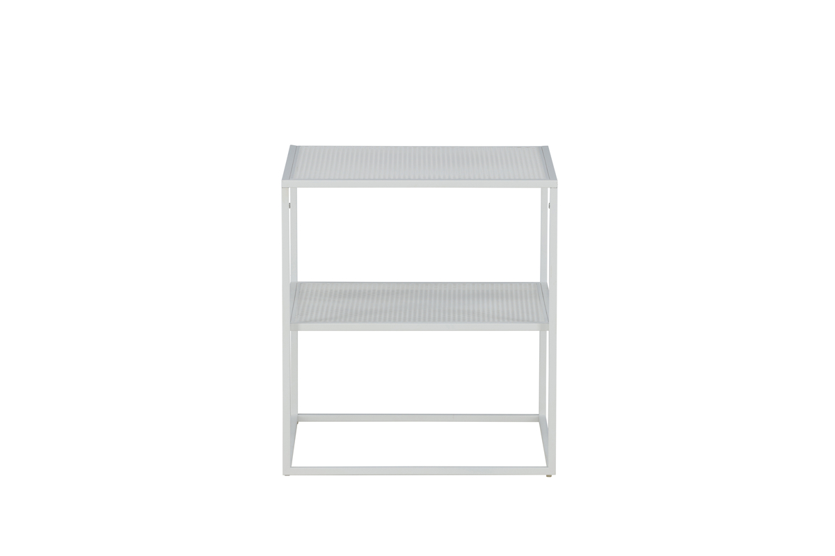 VENTURE DESIGN Netz sidebord, kvadratisk, m. 1 hylde - hvid stål (55x55)
