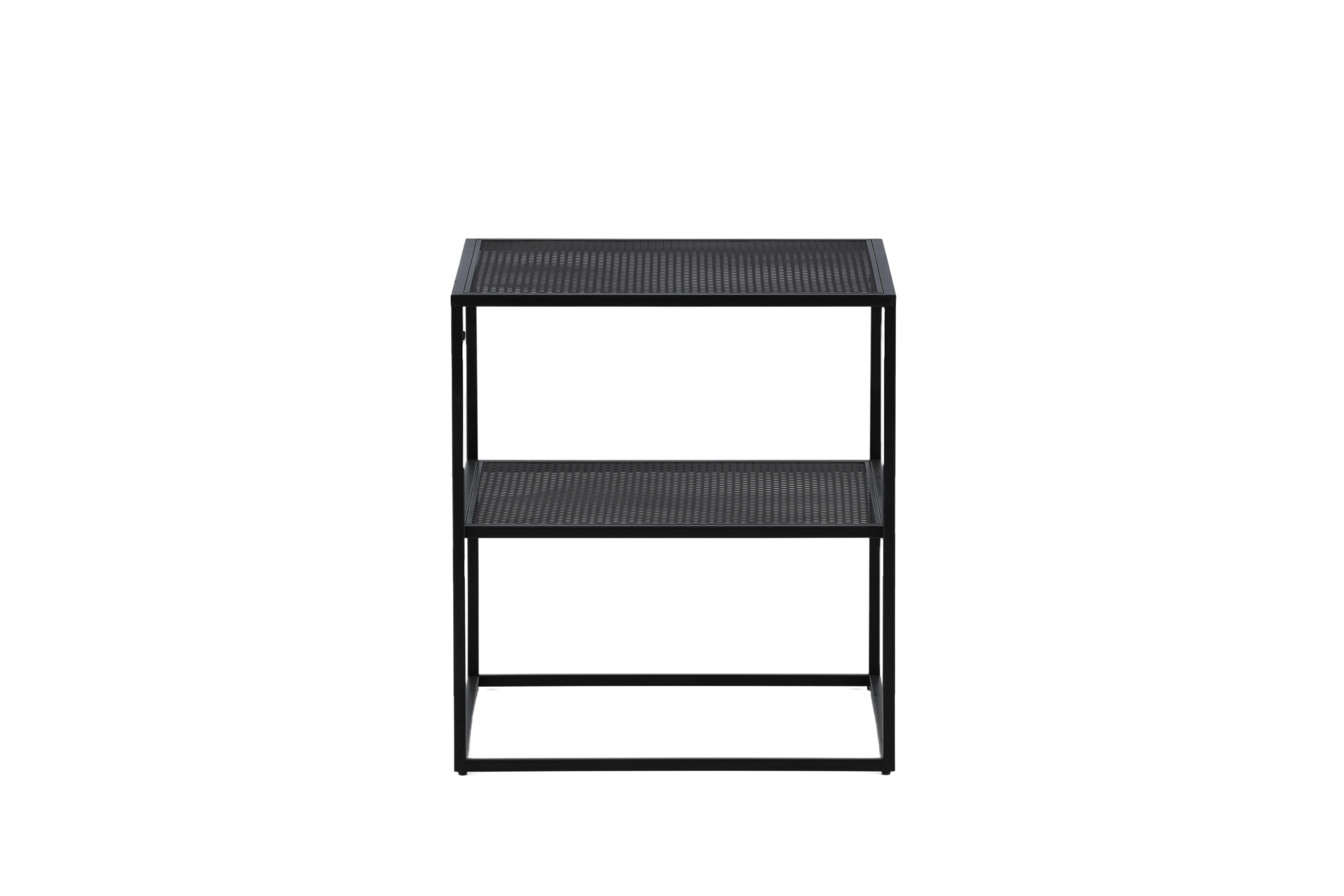VENTURE DESIGN Netz sidebord, kvadratisk, m. 1 hylde - sort stål (55x55)