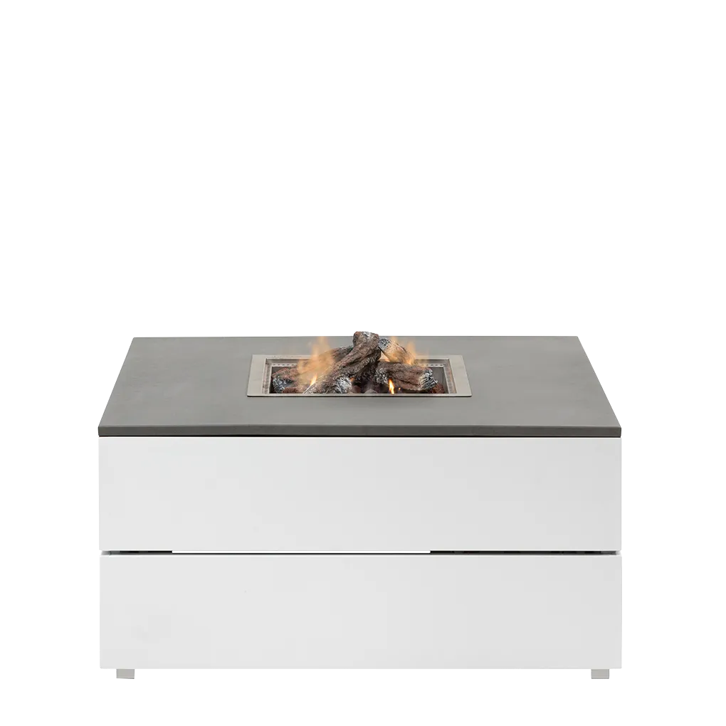 COSI FIRES Cosipure 100 ildbord, kvadratisk - grå og hvid aluminium (100x100)