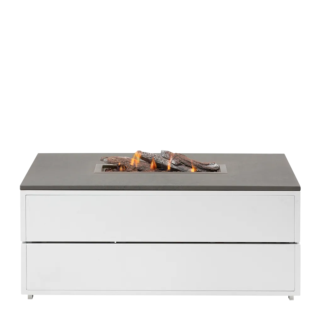 COSI FIRES Cosipure 120 ildbord, rektangulær - grå og hvid aluminium (120x80)