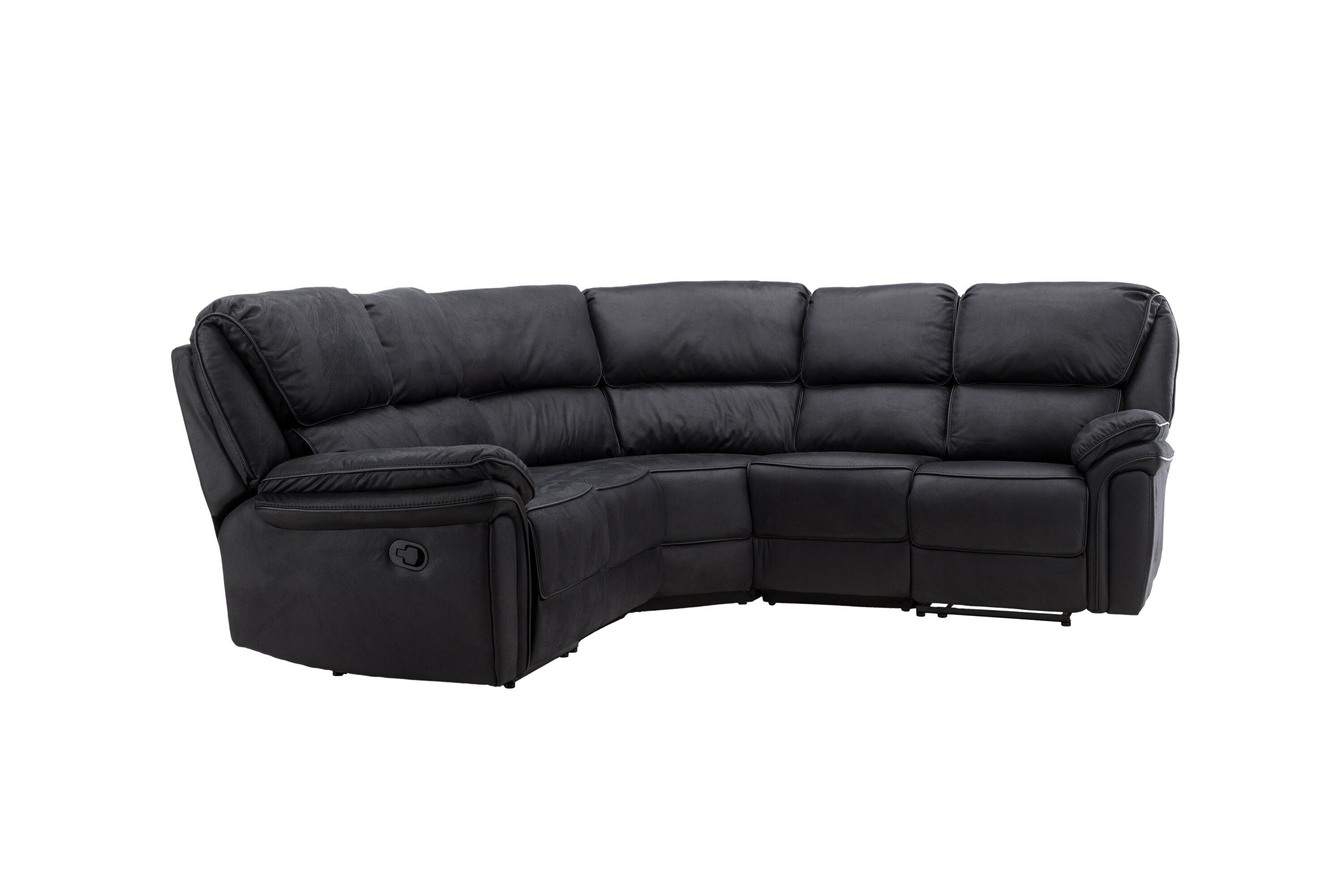 VENTURE DESIGN Saranda recliner hjørnesofa - sort mikrofiber