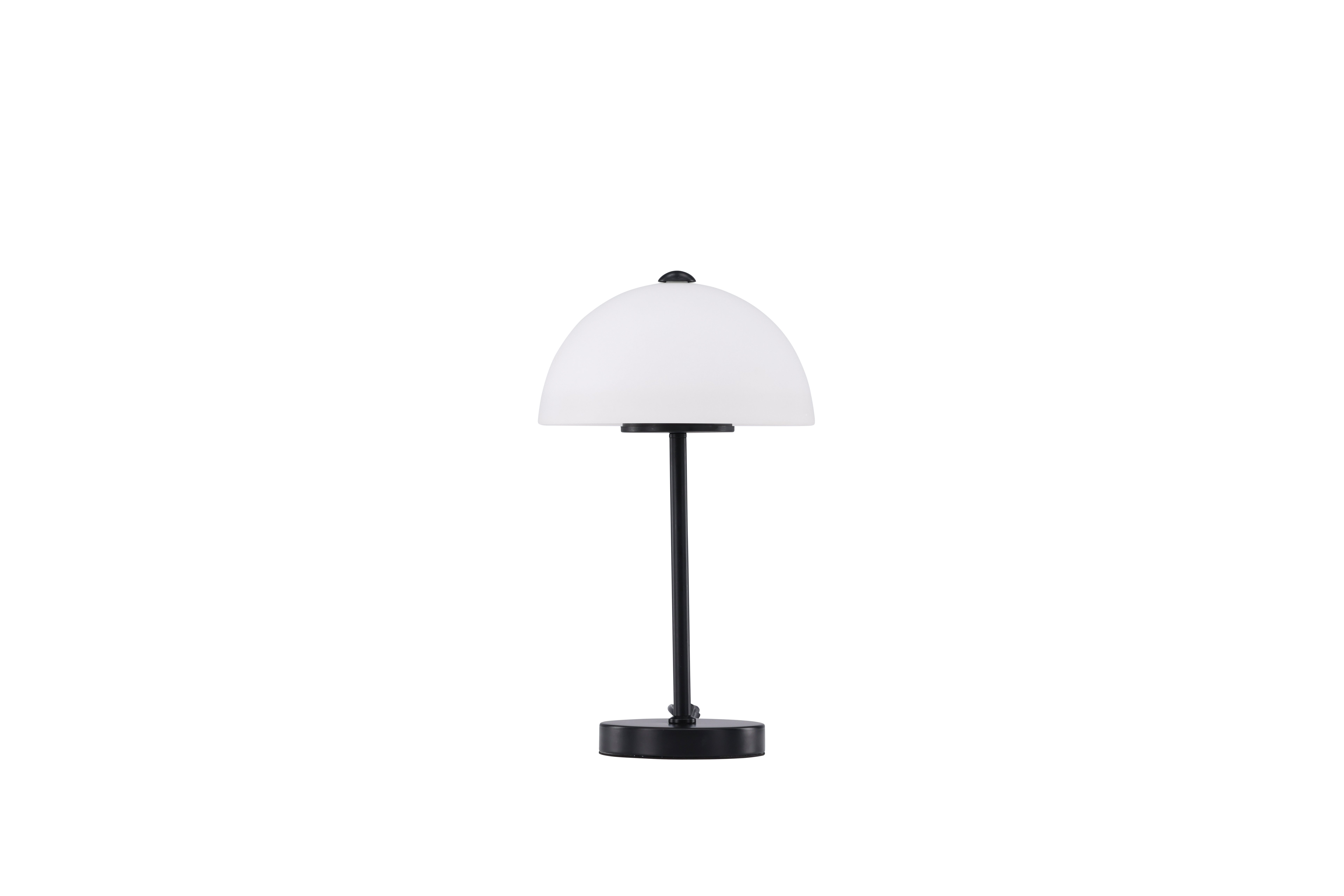 11: VENTURE DESIGN Ferrand bordlampe - hvid glas og sort jern