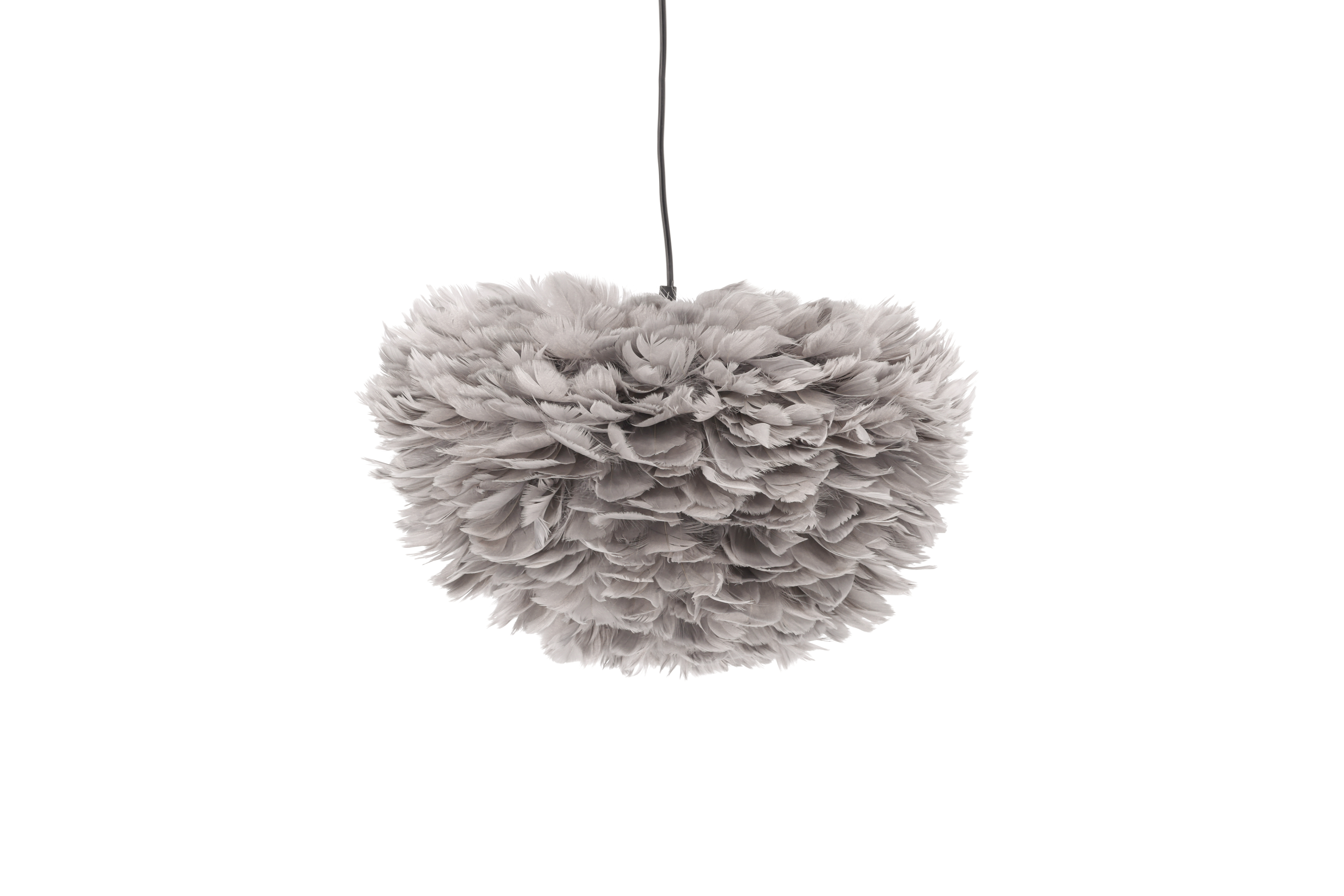 Køb VENTURE DESIGN Nicola loftlampe, Medium – grå kunstige fjer