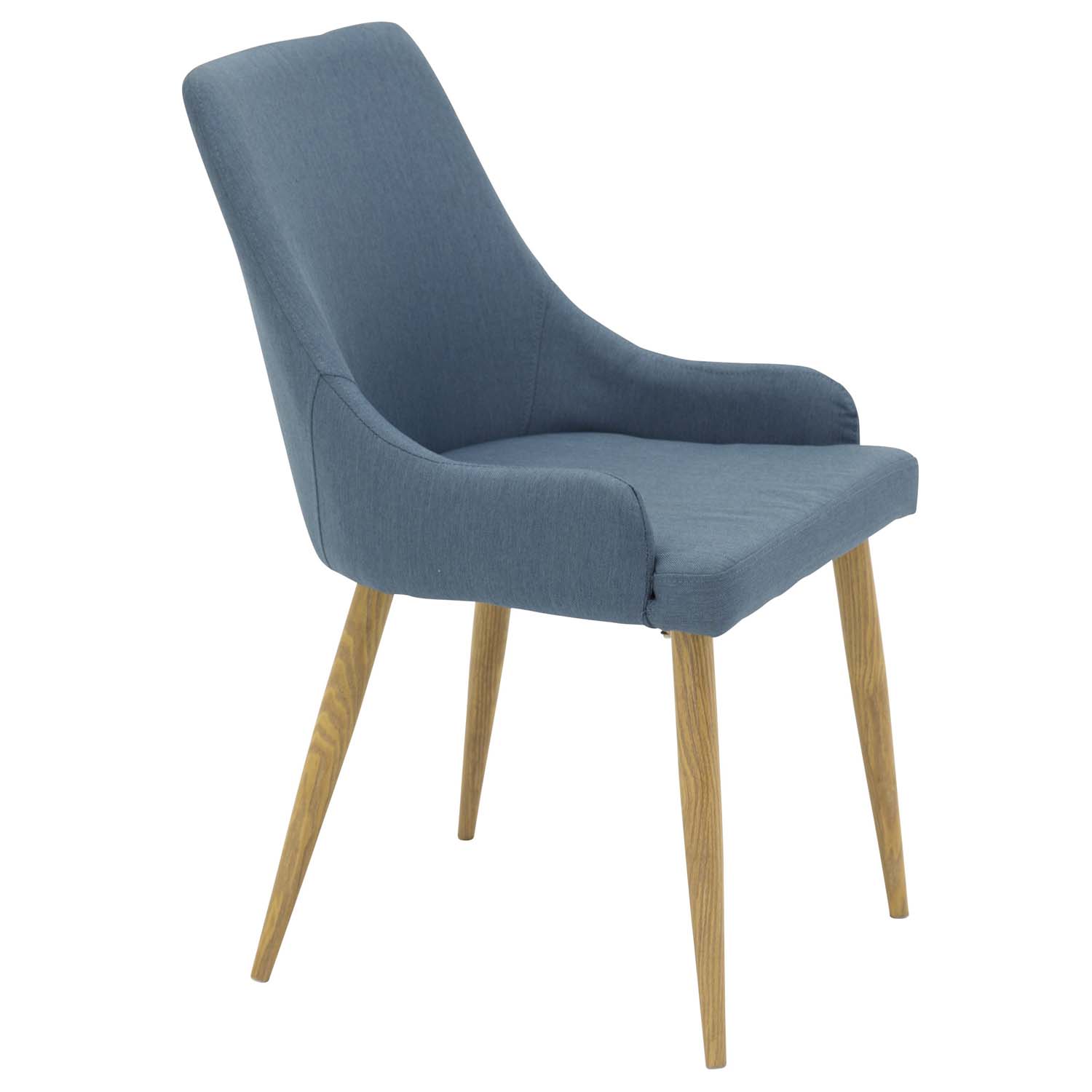 VENTURE DESIGN Plaza spisebordsstol, m. armlæn - blå polyester og metal