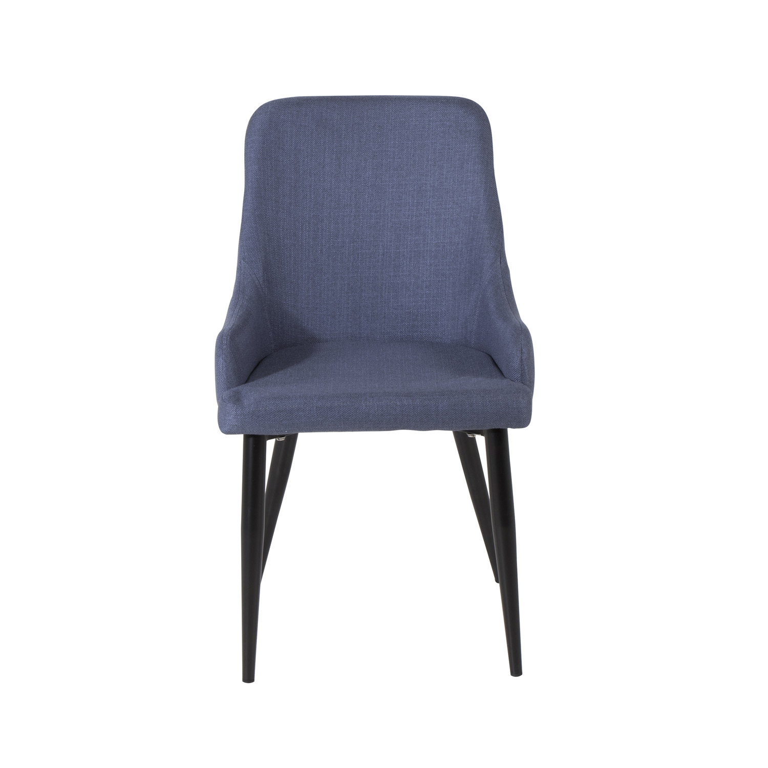 VENTURE DESIGN Plaza spisebordsstol, m. armlæn - blå polyester og sort metal