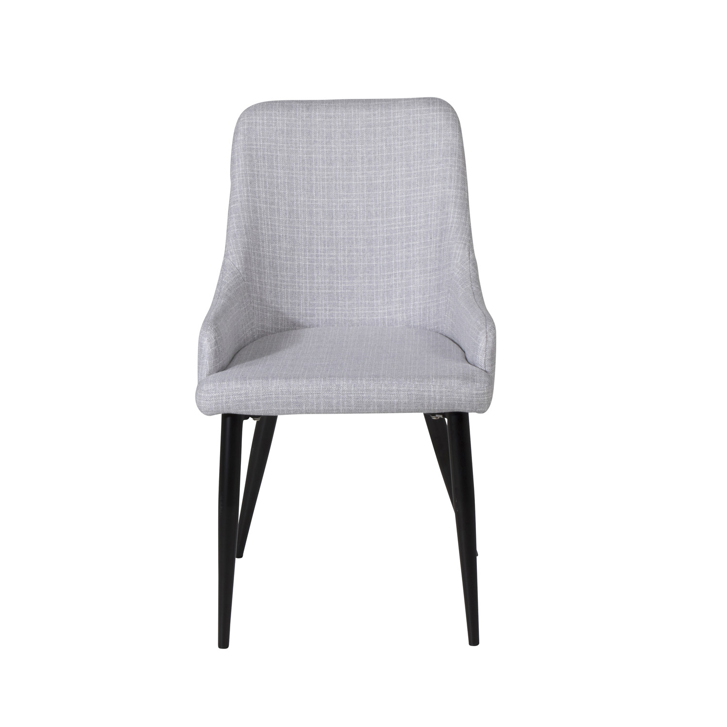 VENTURE DESIGN Plaza spisebordsstol, m. armlæn - lysegrå polyester og sort metal