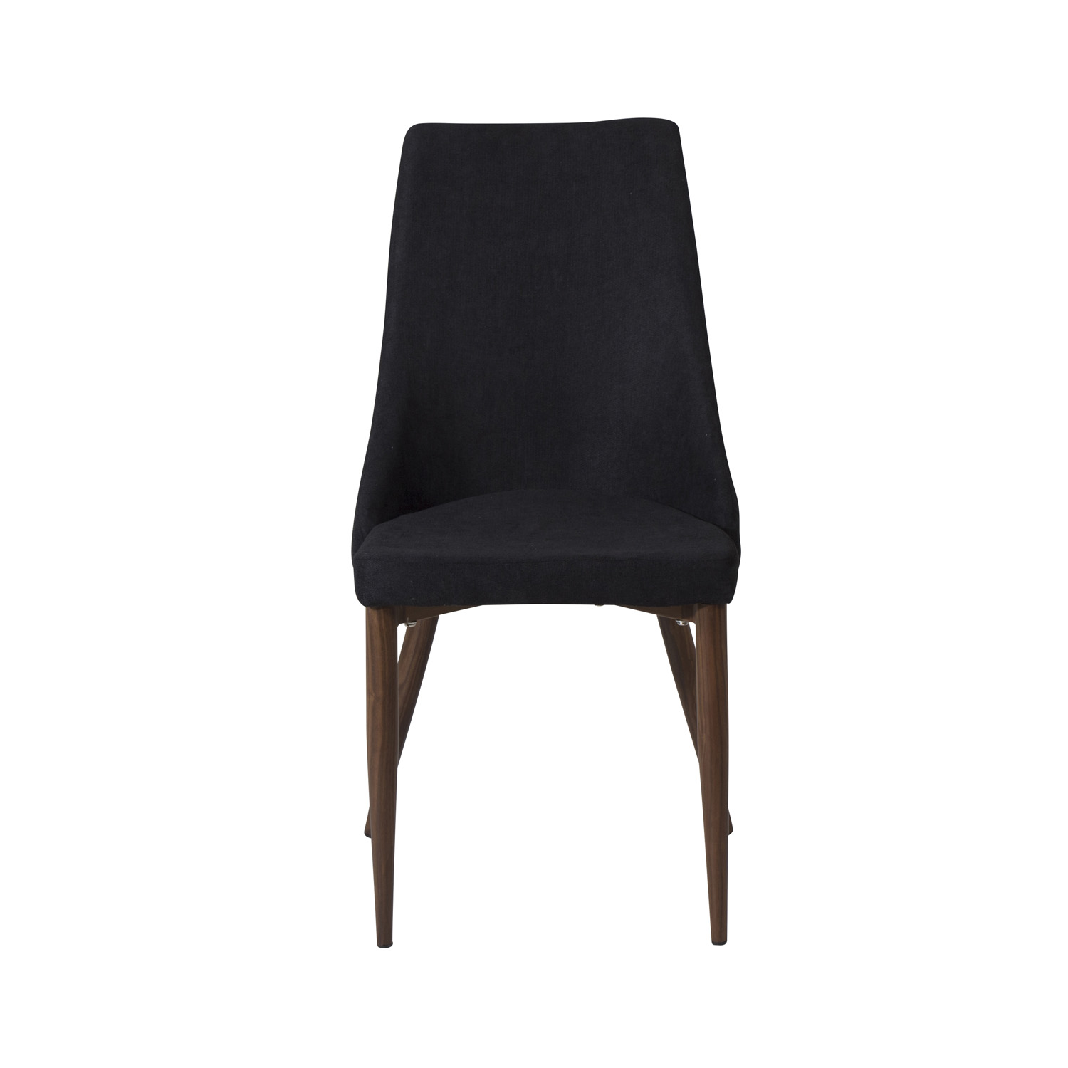 VENTURE DESIGN Leone spisebordsstol, m. armlæn - sort polyester og valnødfolie metal